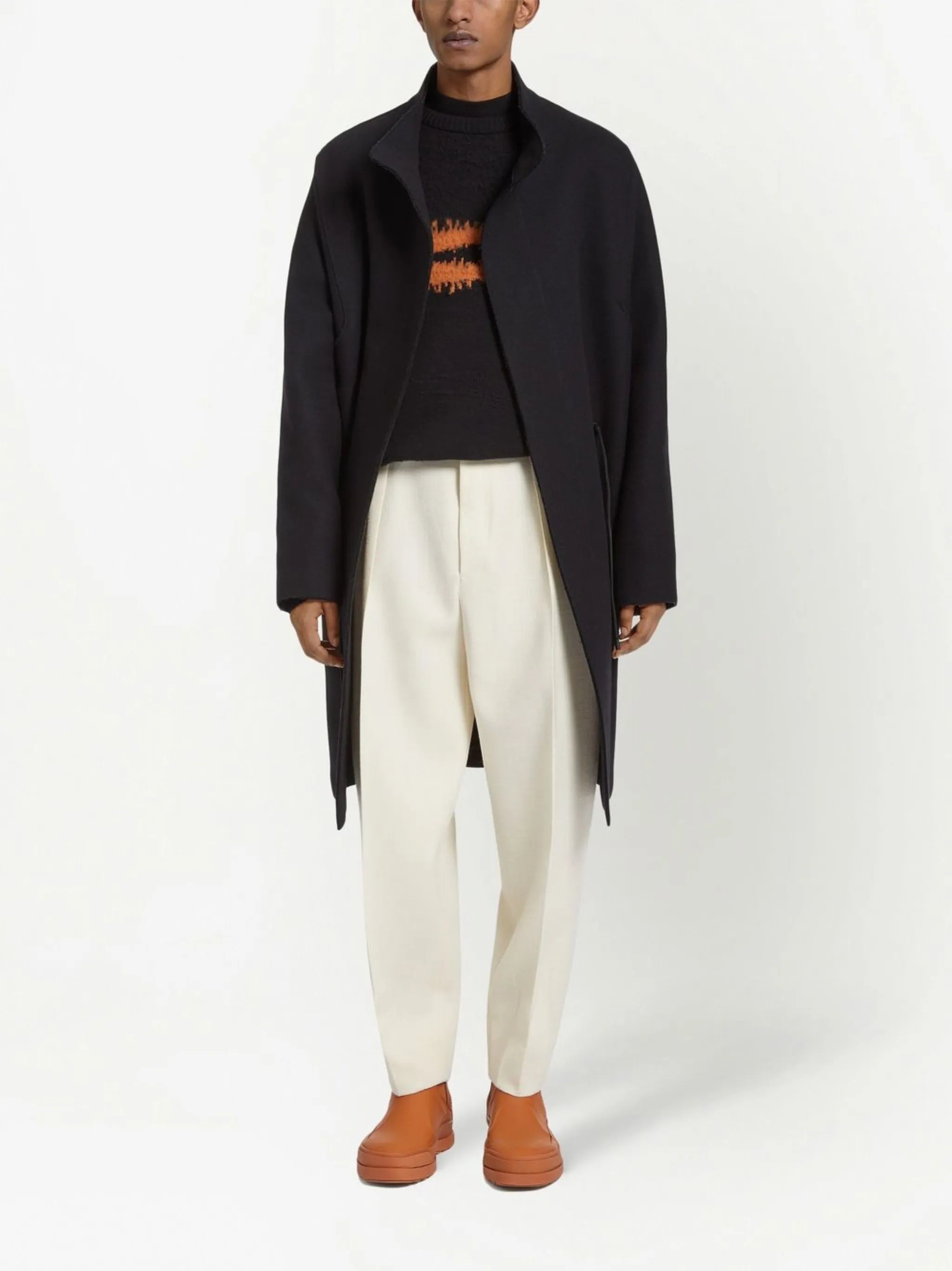 drawstring detail midi coat