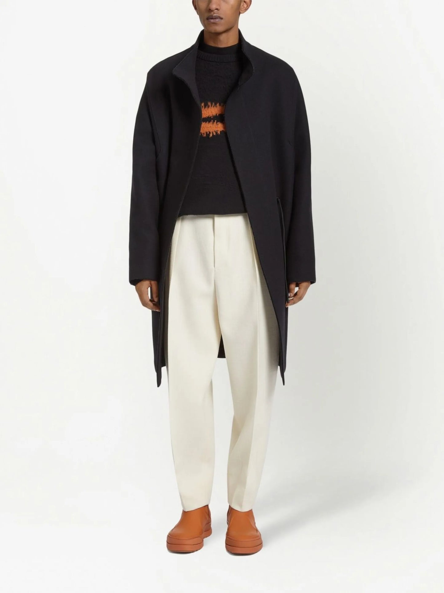 drawstring detail midi coat
