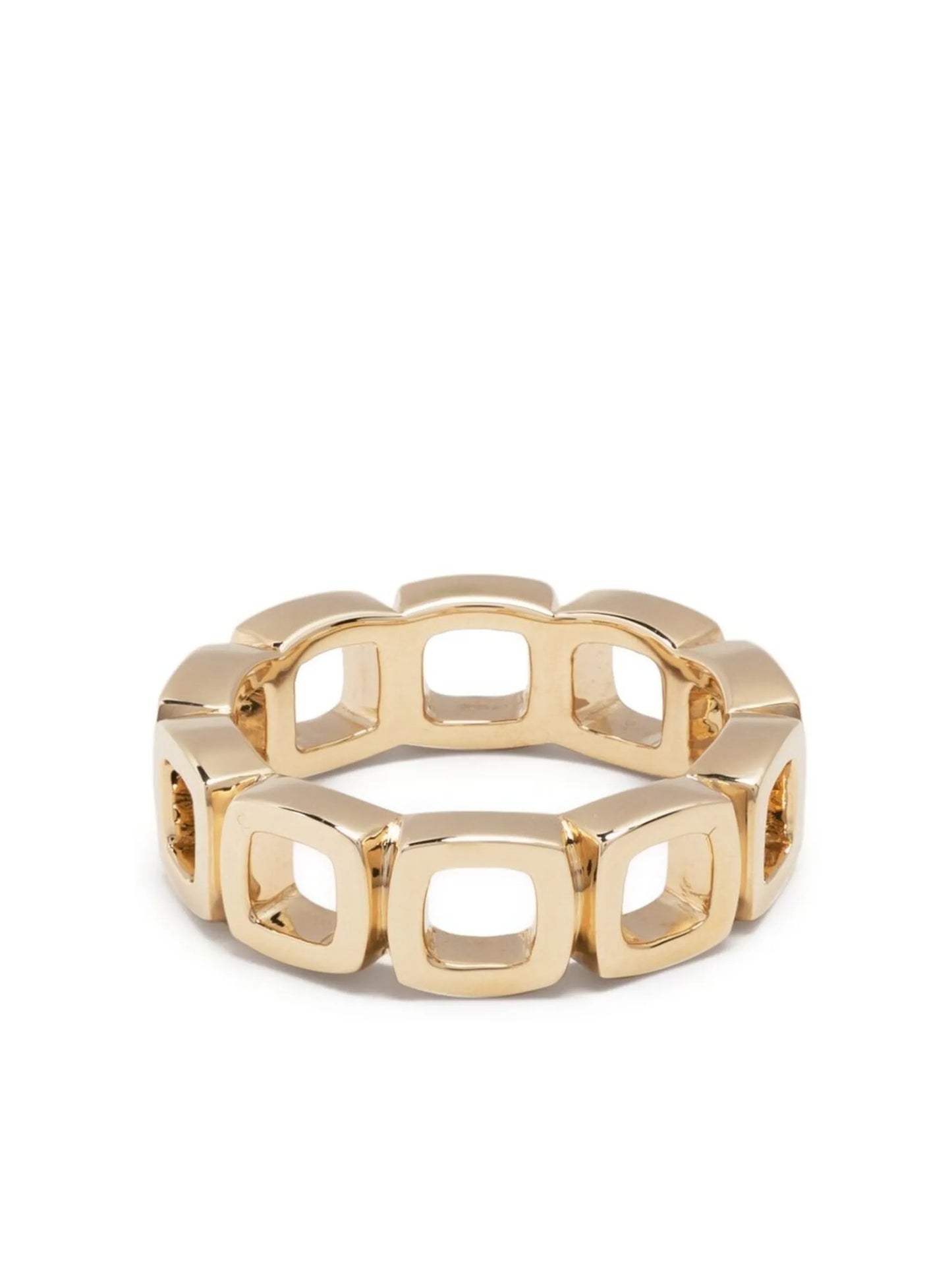 9kt yellow gold Cushion Band Open ring