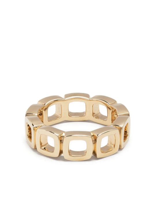 9kt yellow gold Cushion Band Open ring