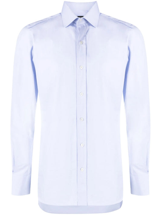 button-fastening long-sleeve shirt