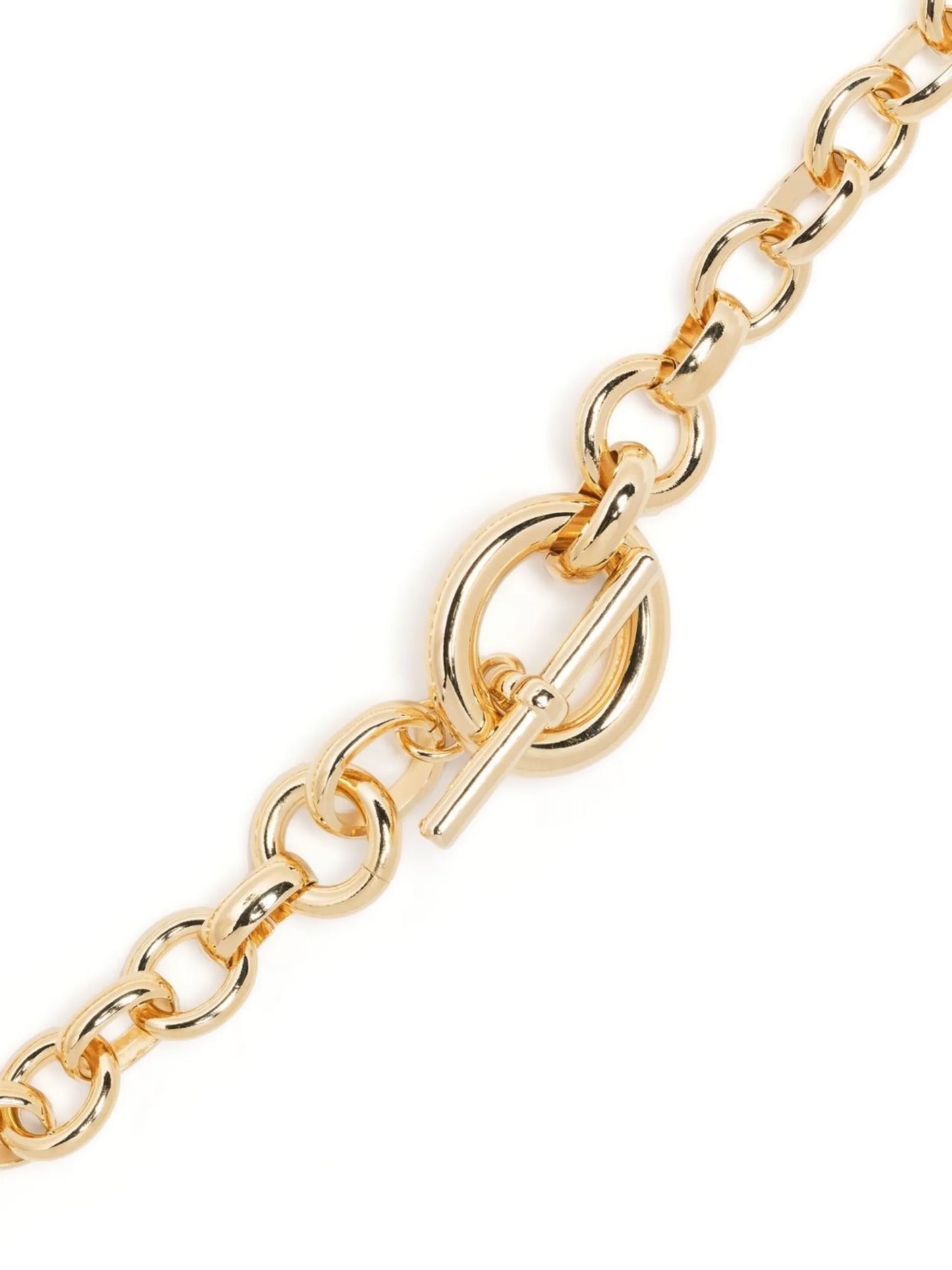 Portrait round-link chain necklace