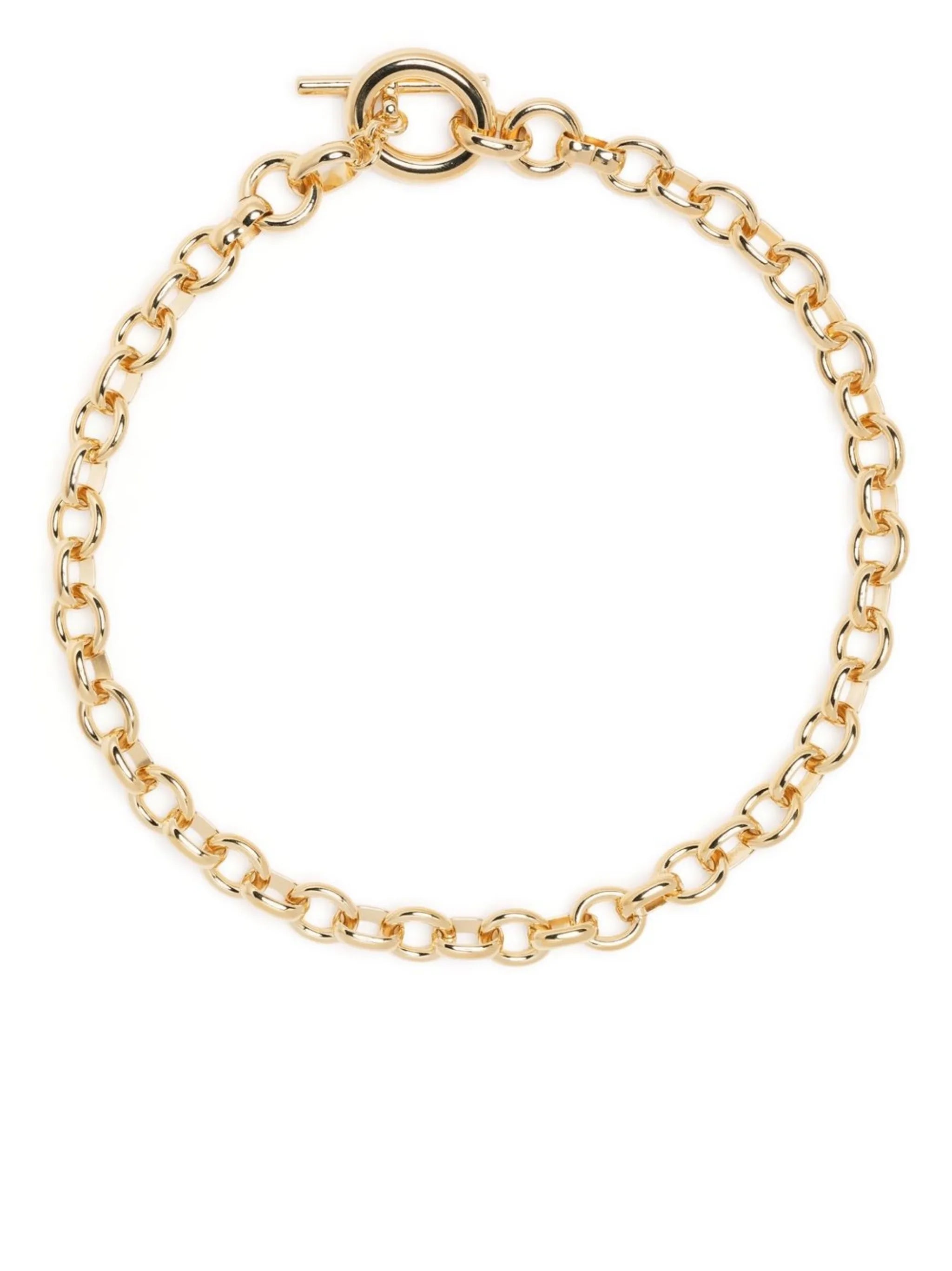 Portrait round-link chain necklace