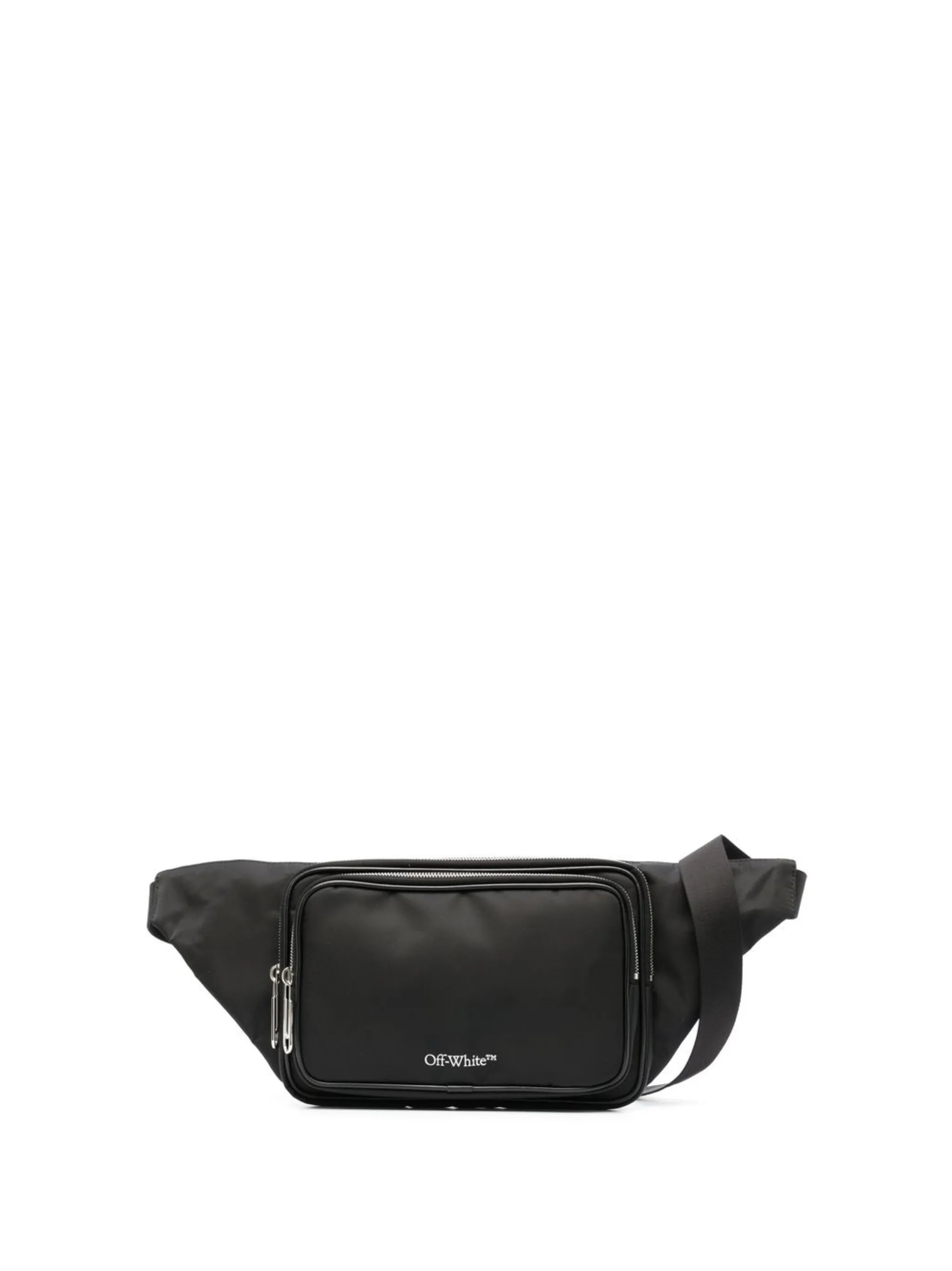 logo-print zipped belt bag