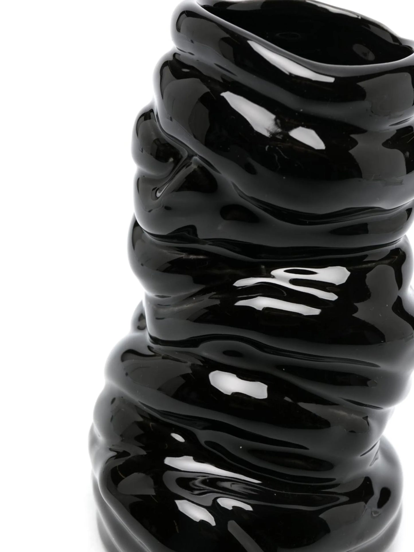 ridged asymmetric small vase