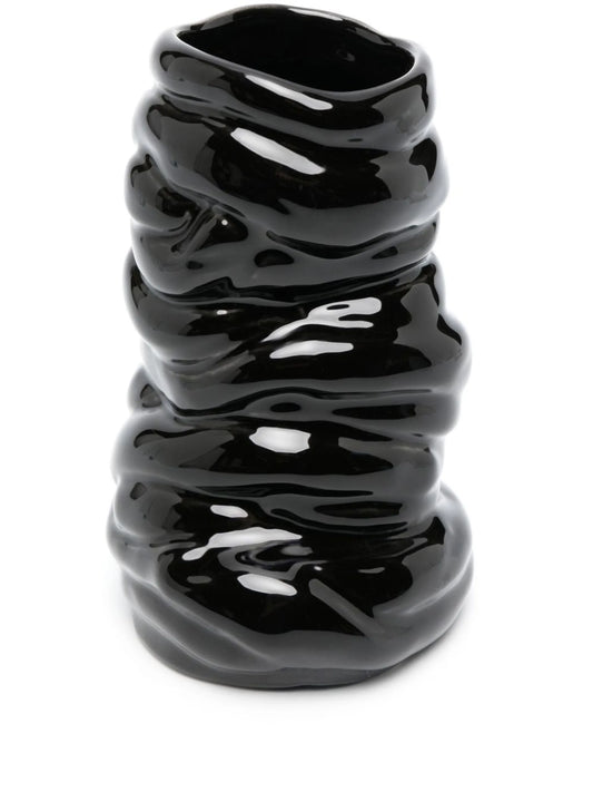 ridged asymmetric small vase