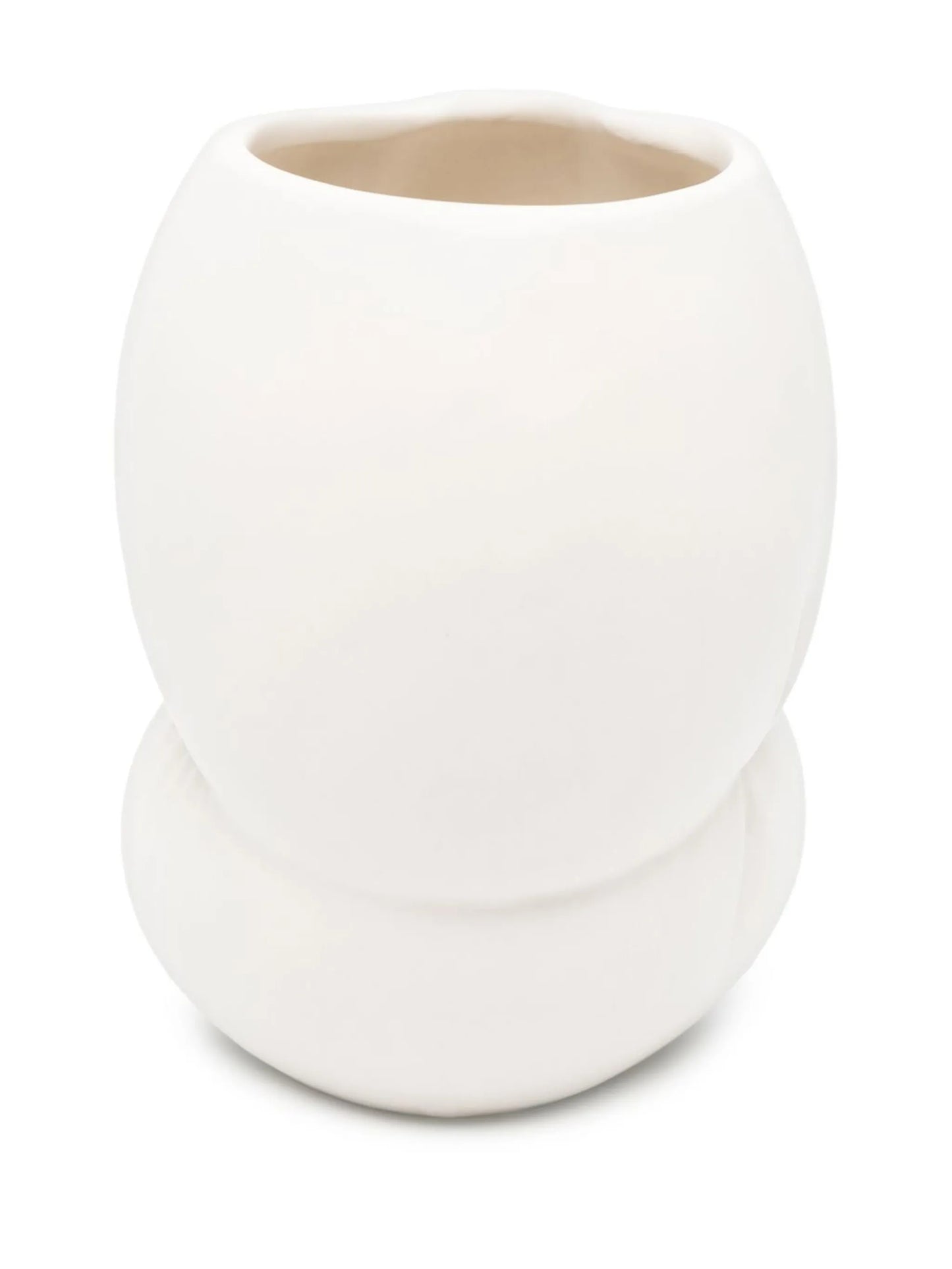 Squeezed tall ceramic vase