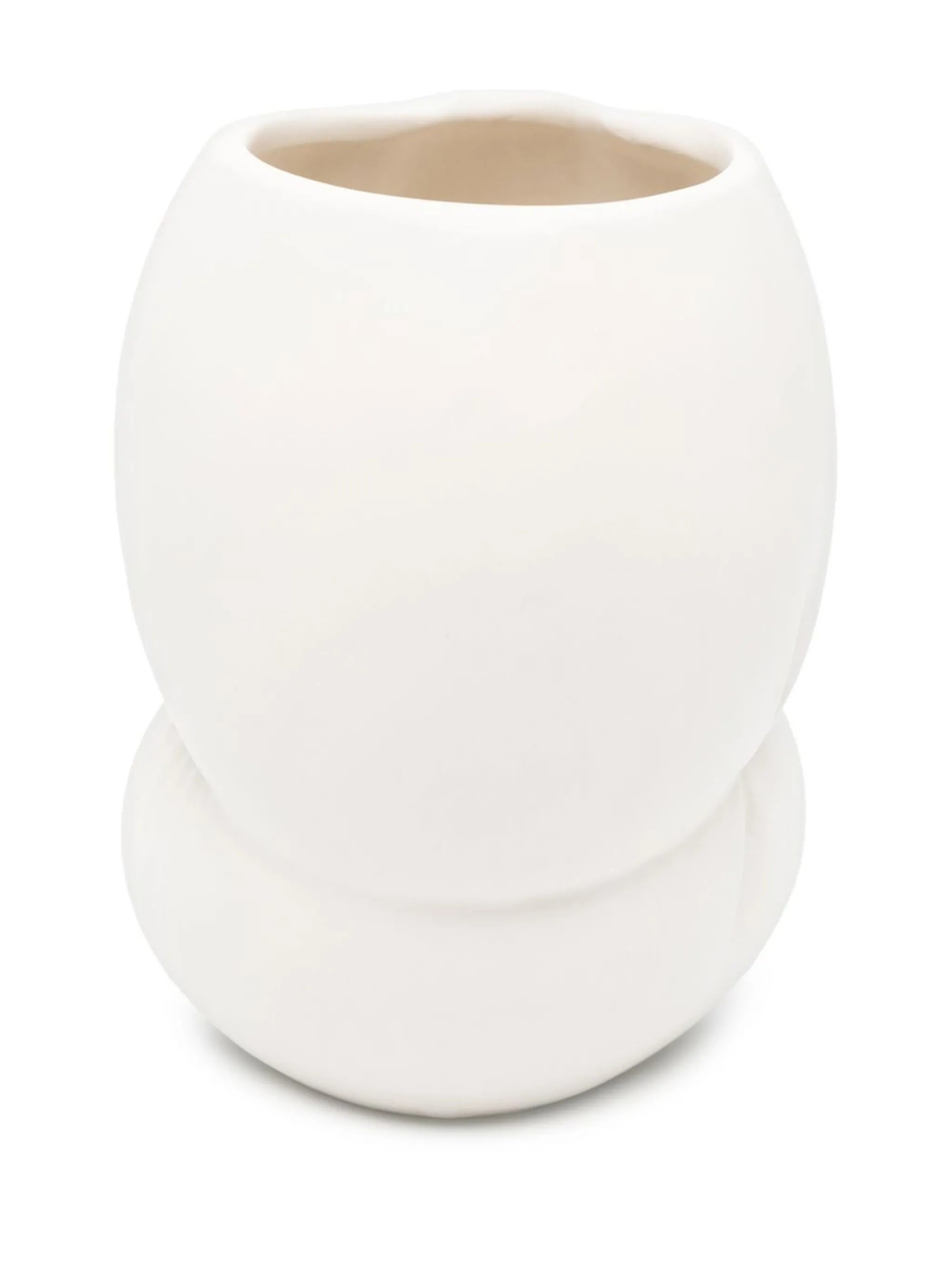 Squeezed tall ceramic vase