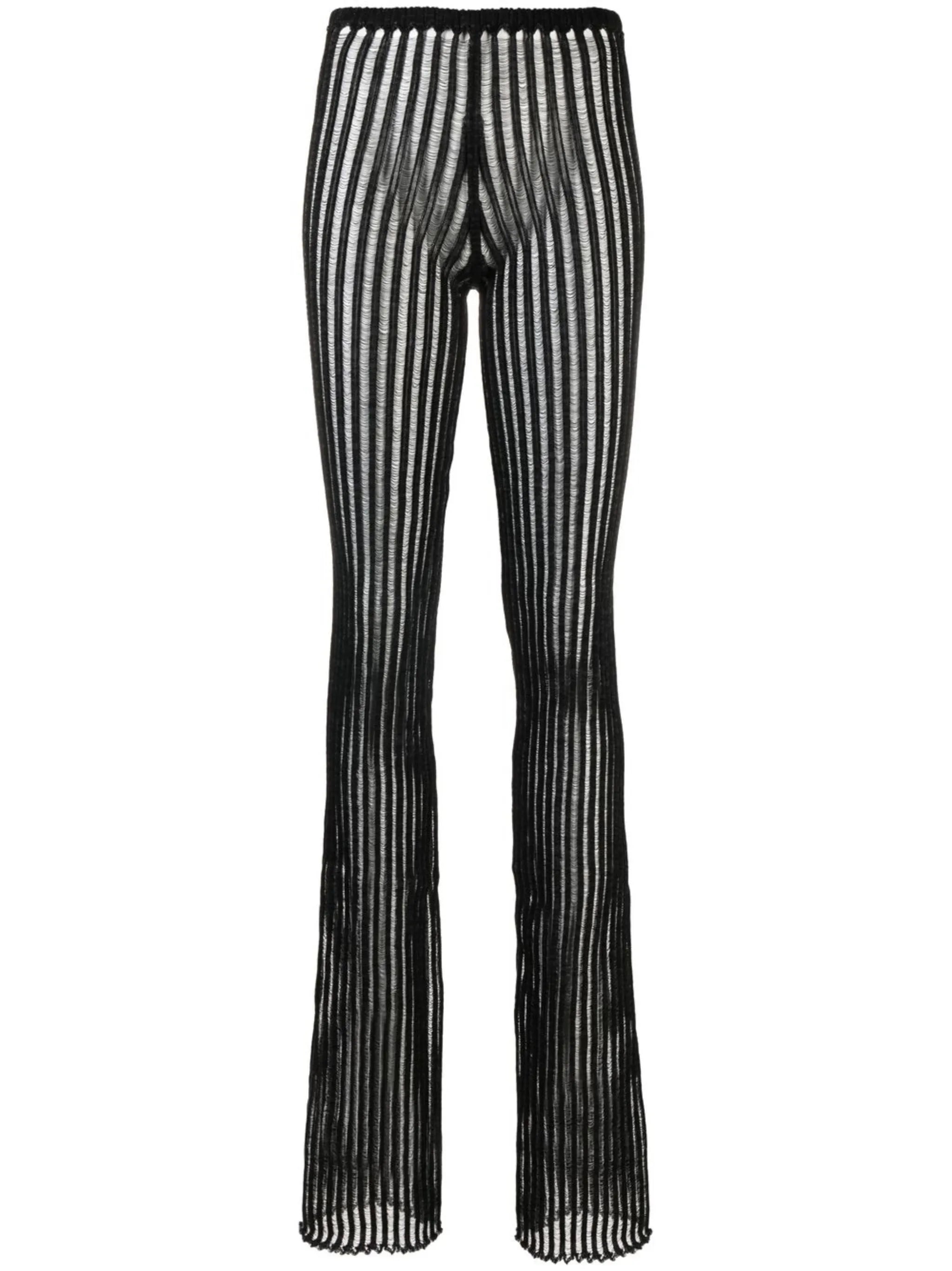 Patricia striped sheer flared trousers