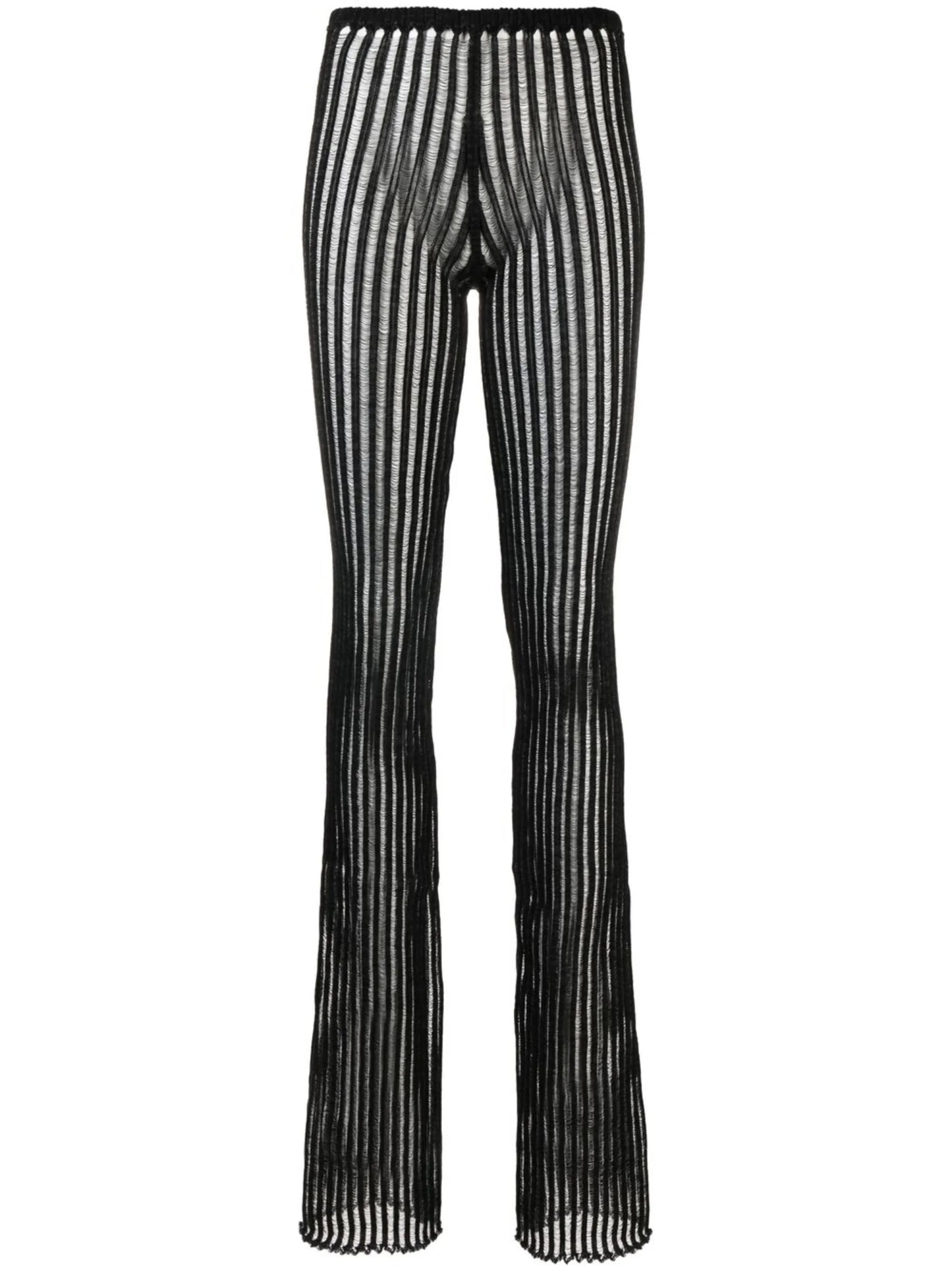 Patricia striped sheer flared trousers