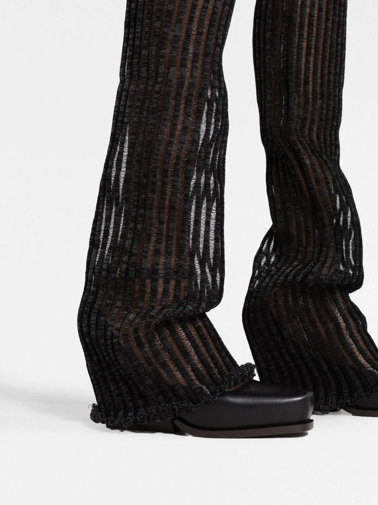 Patricia striped sheer flared trousers