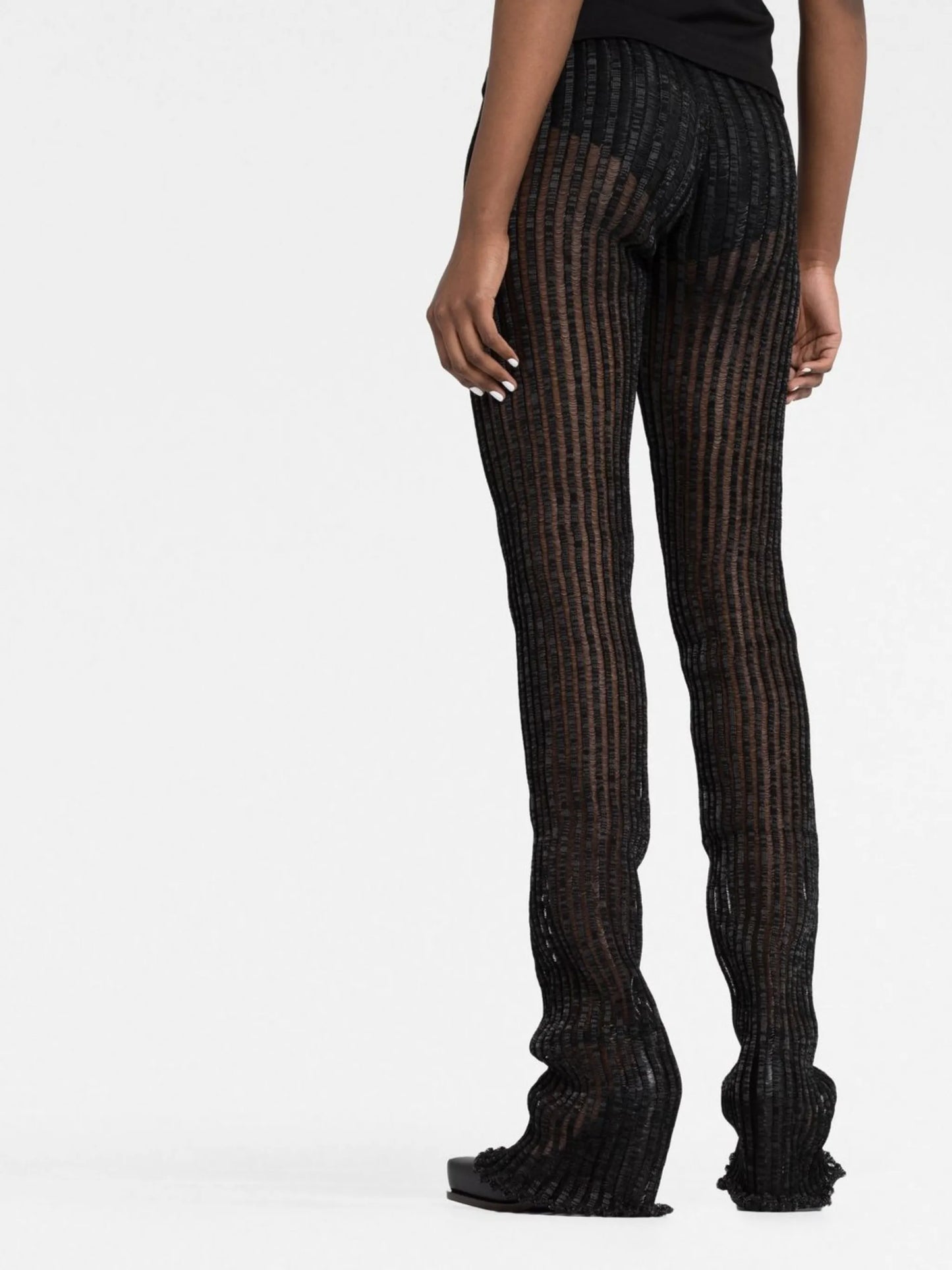 Patricia striped sheer flared trousers