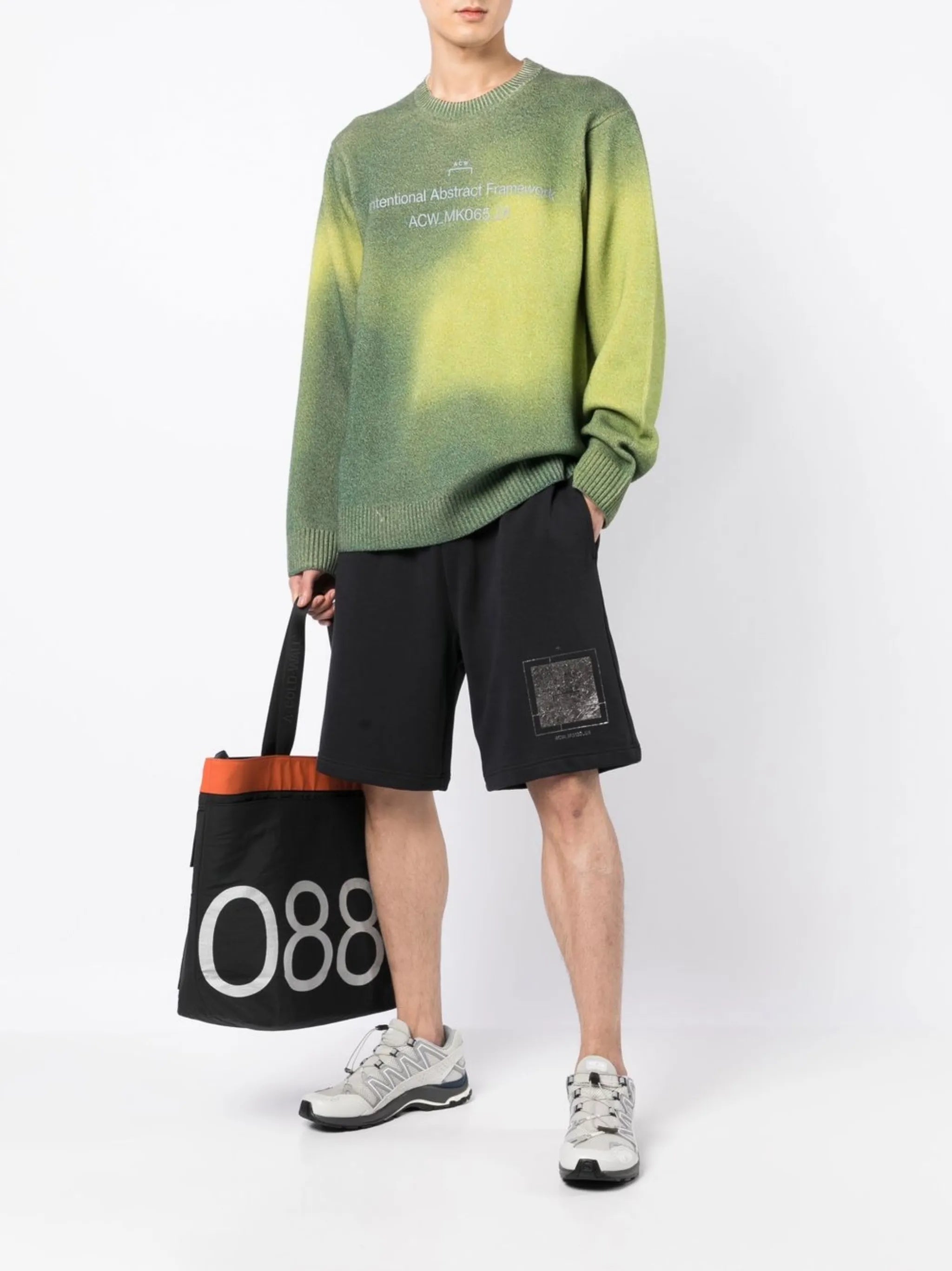 two-tone knit jumper