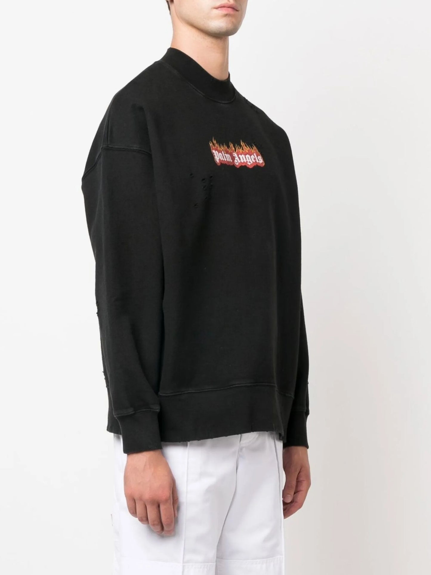 Burning Logo-print distressed sweatshirt
