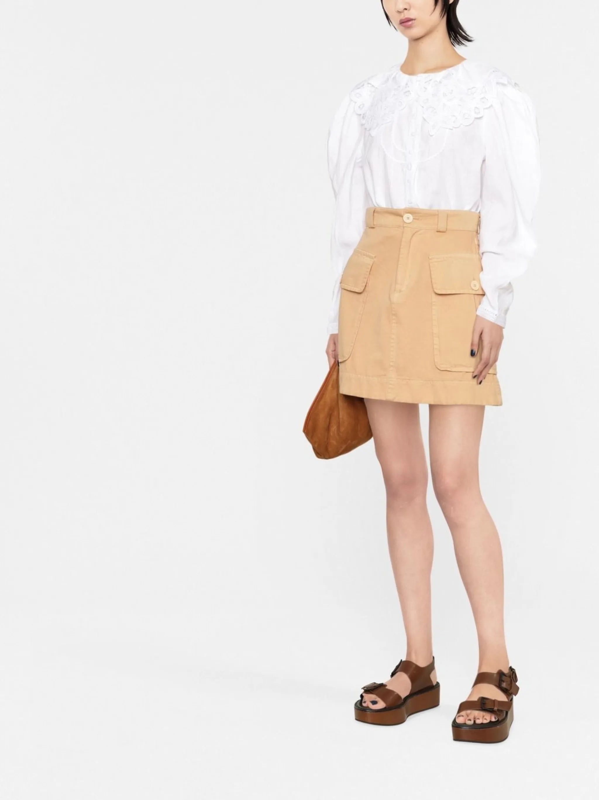 broderie anglaise collar blouse