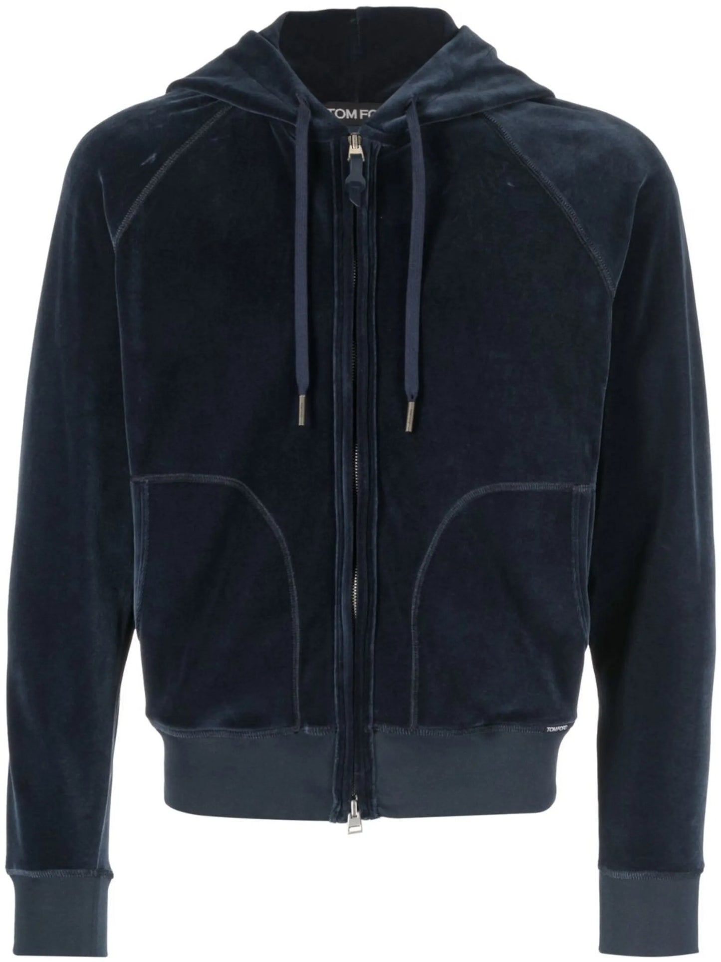 zipped velour hoodie