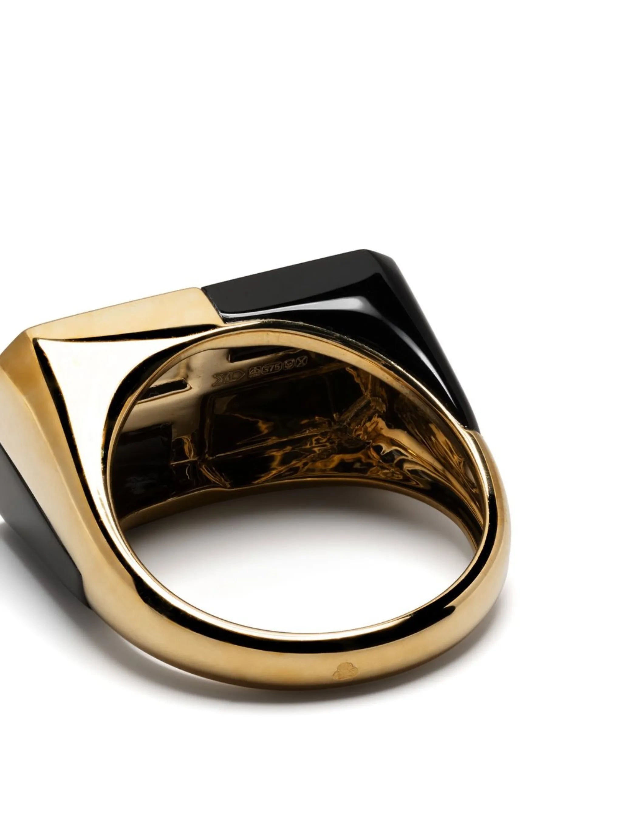 9kt yellow gold onyx ring