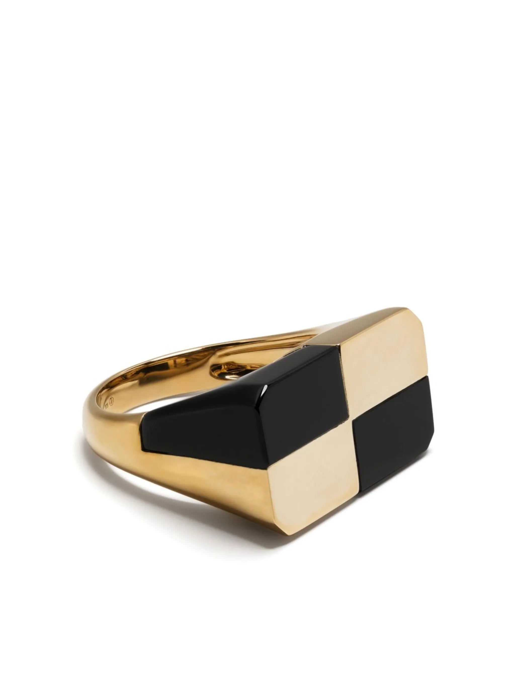 9kt yellow gold onyx ring