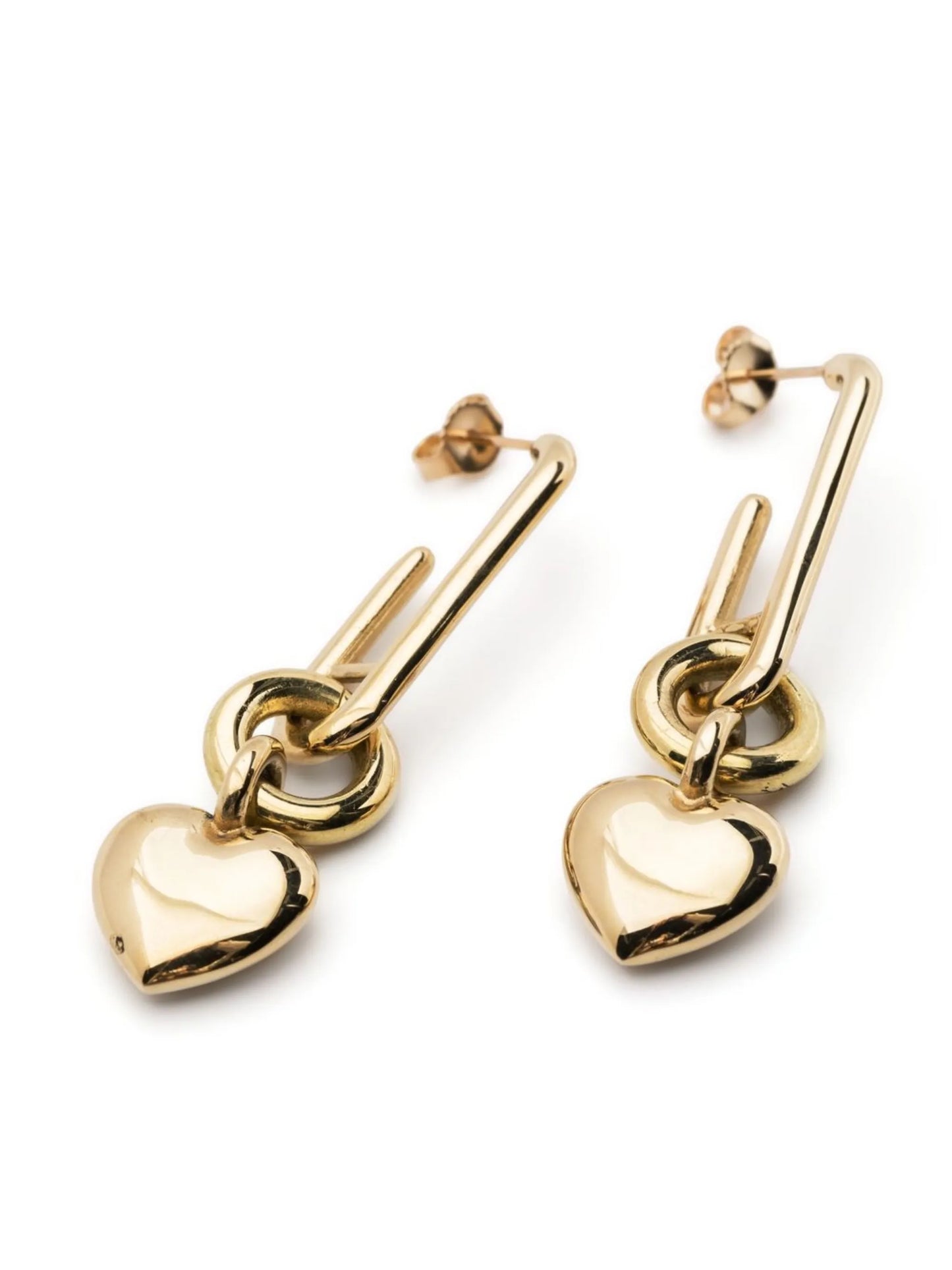 heart charm drop earrings
