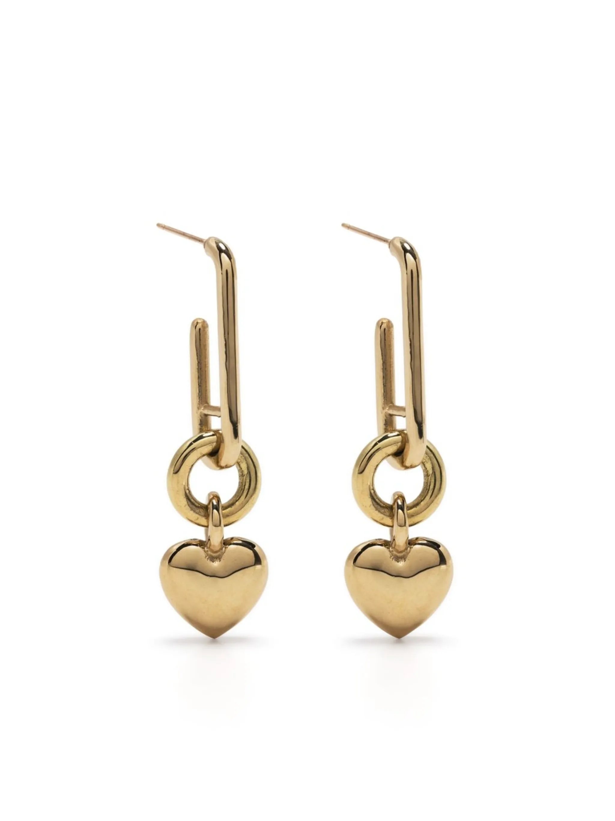heart charm drop earrings