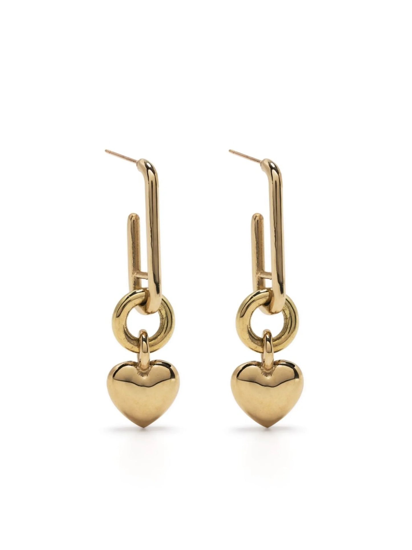 heart charm drop earrings