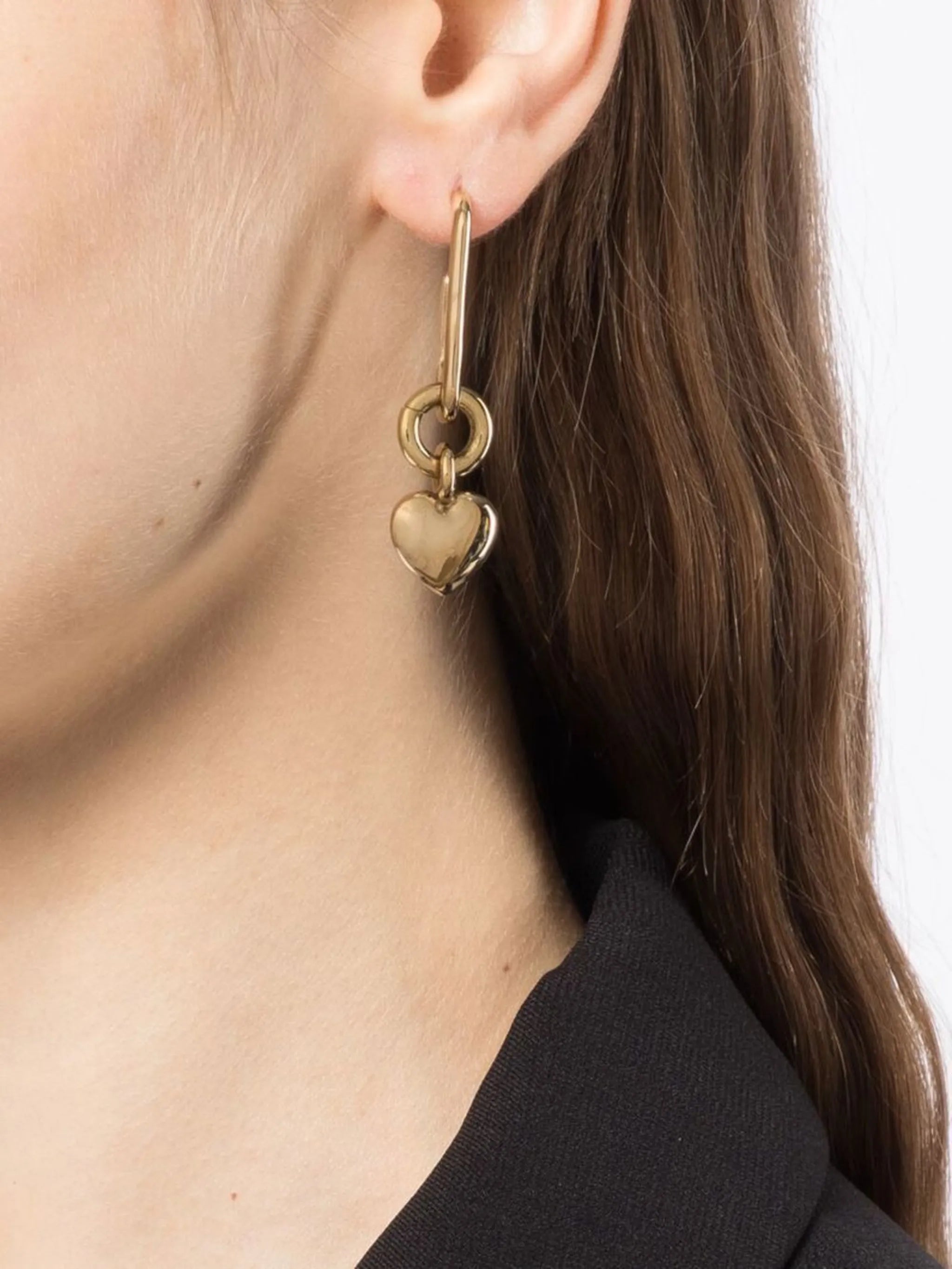 heart charm drop earrings