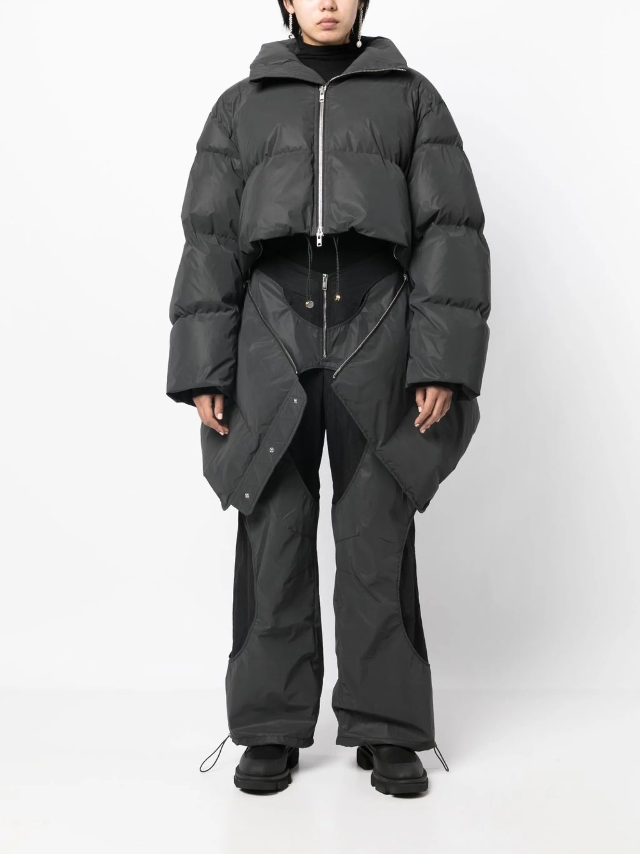 reflective zip-away puffer jacket