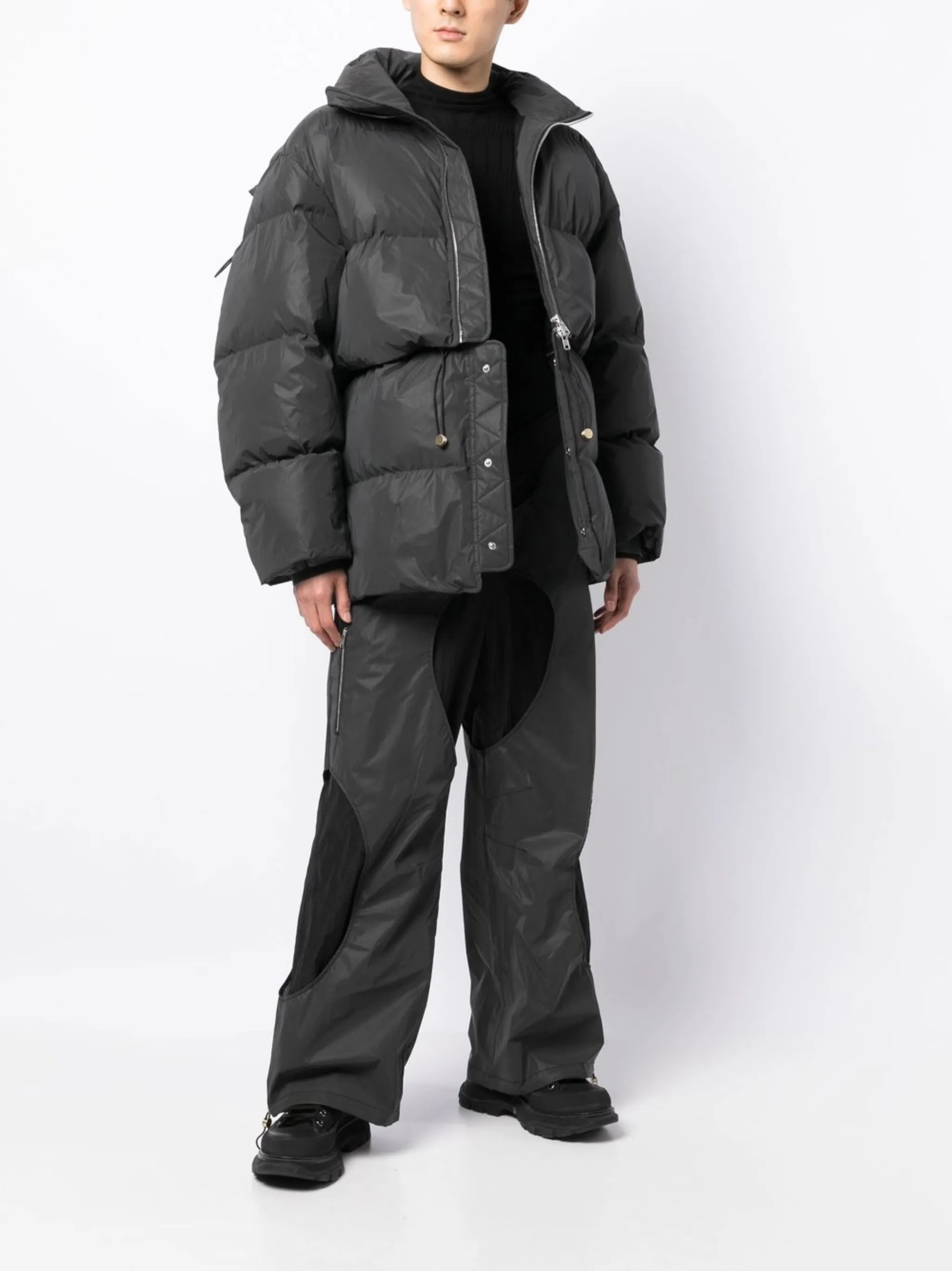reflective zip-away puffer jacket