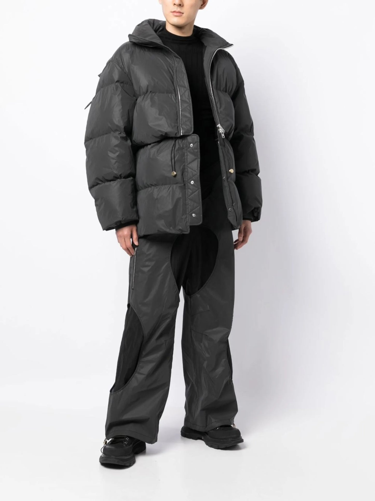reflective zip-away puffer jacket