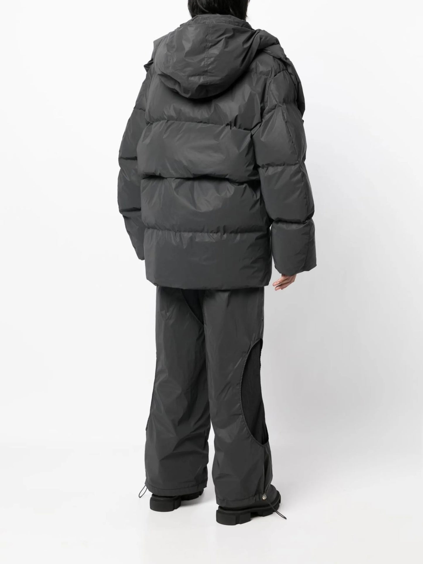 reflective zip-away puffer jacket