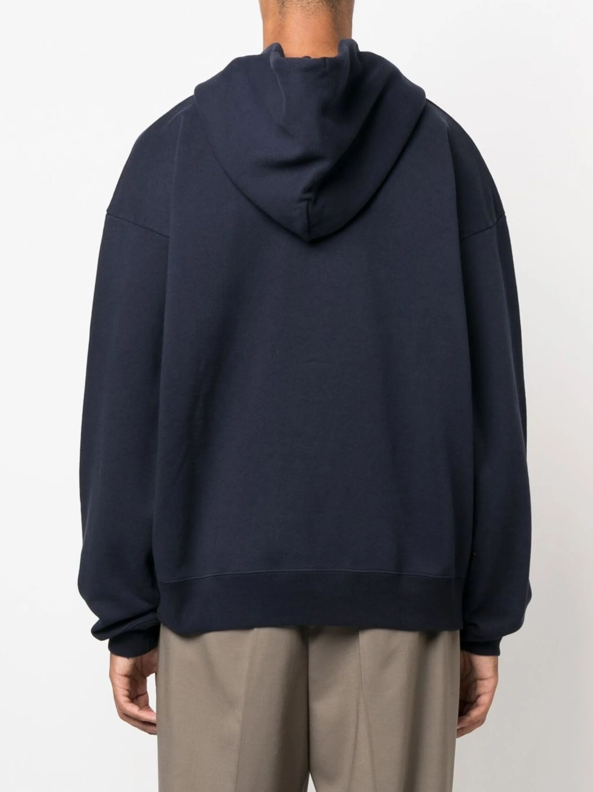 logo-embroidered drawstring hoodie
