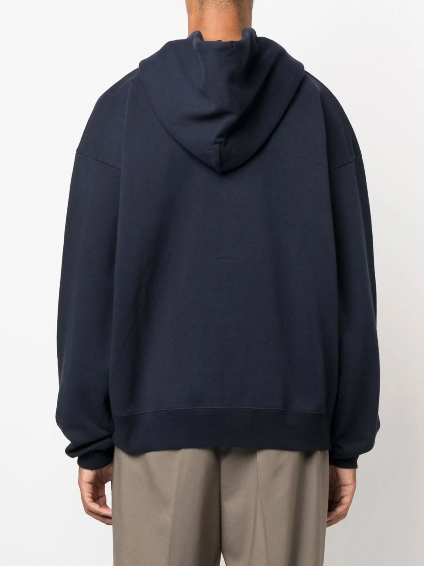 logo-embroidered drawstring hoodie