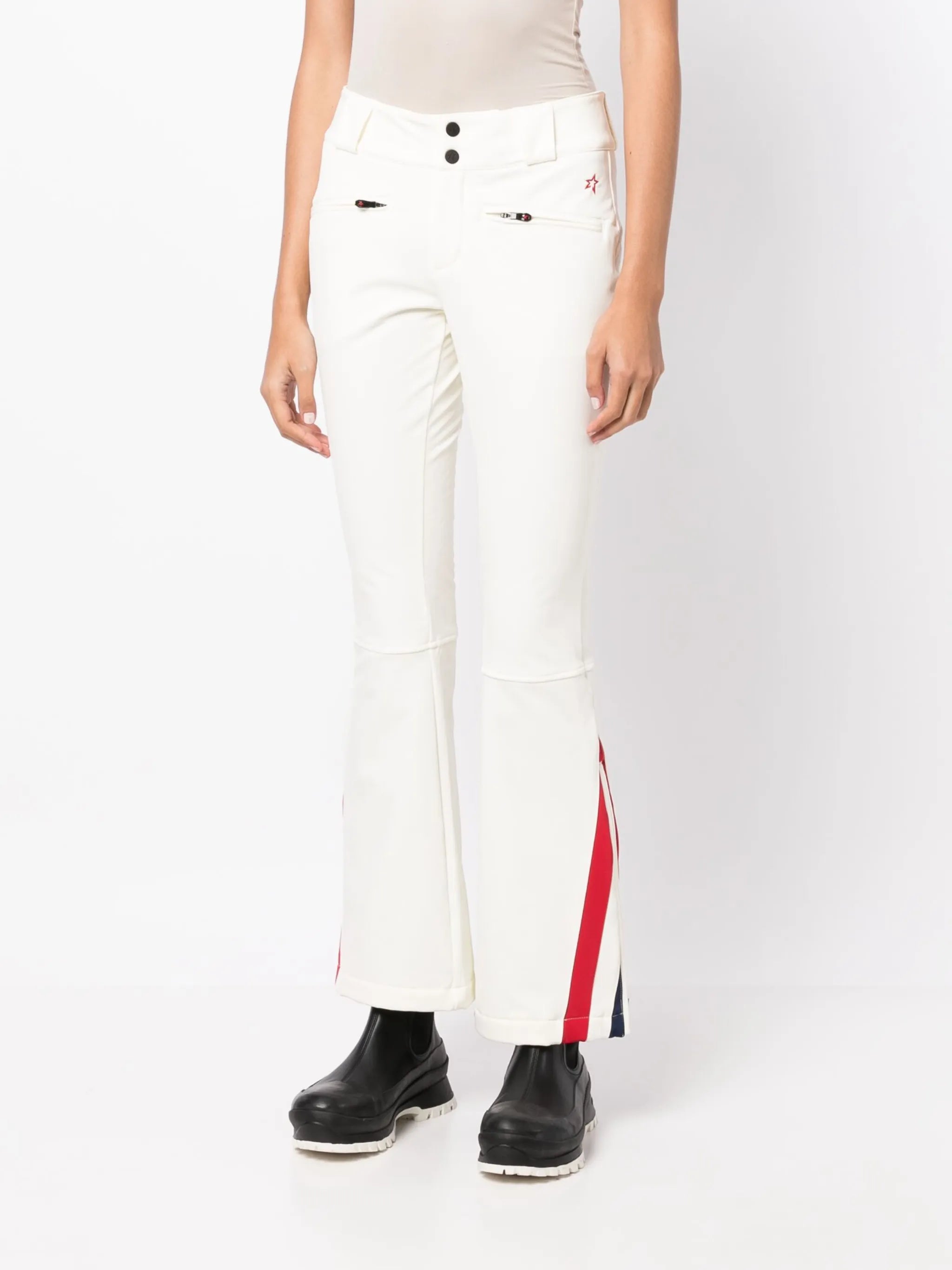 chevron-print flared trousers