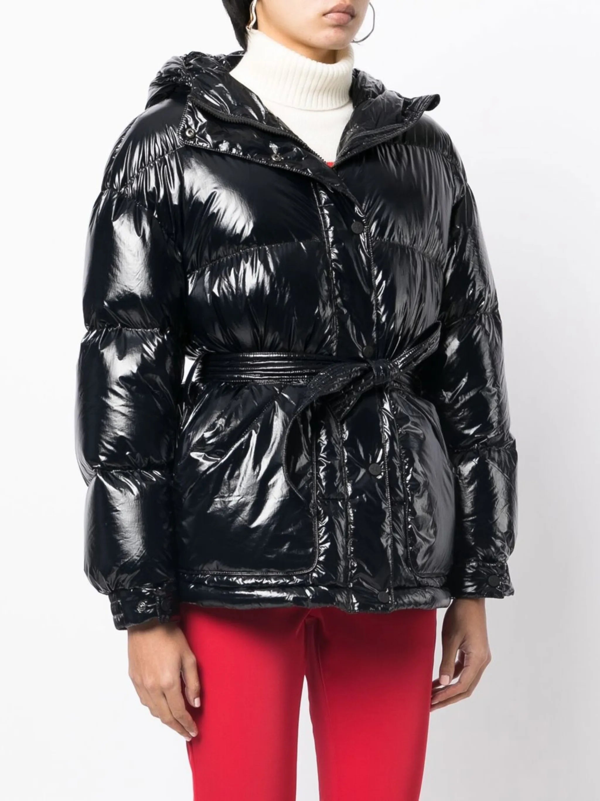 Oversize belted parka