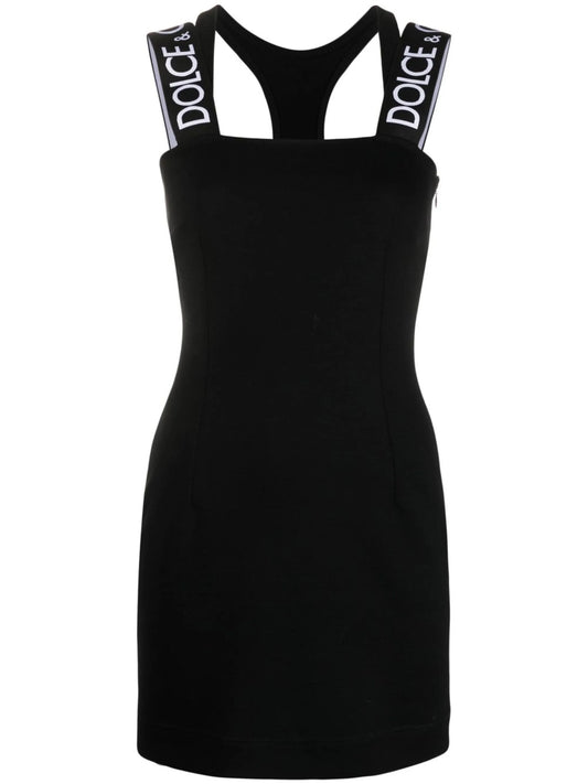 logo-strap detail mini dress