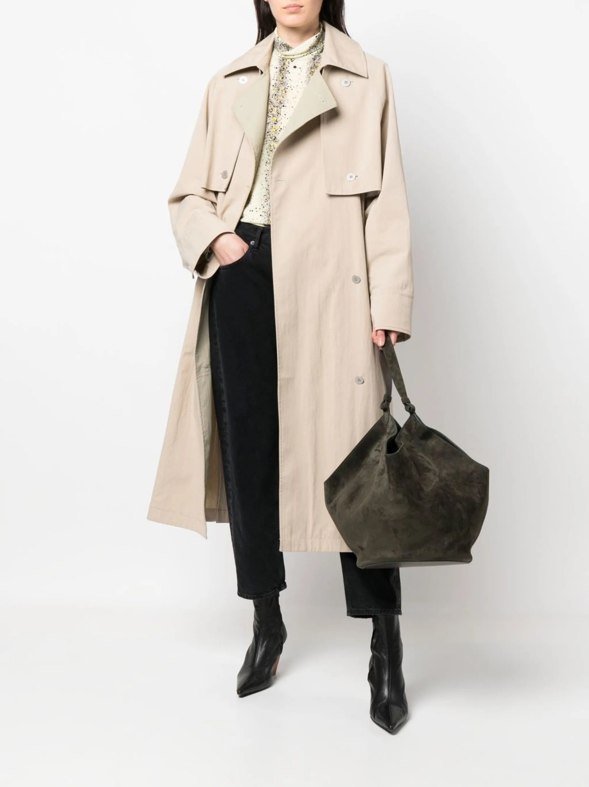 medium Lotus suede tote bag
