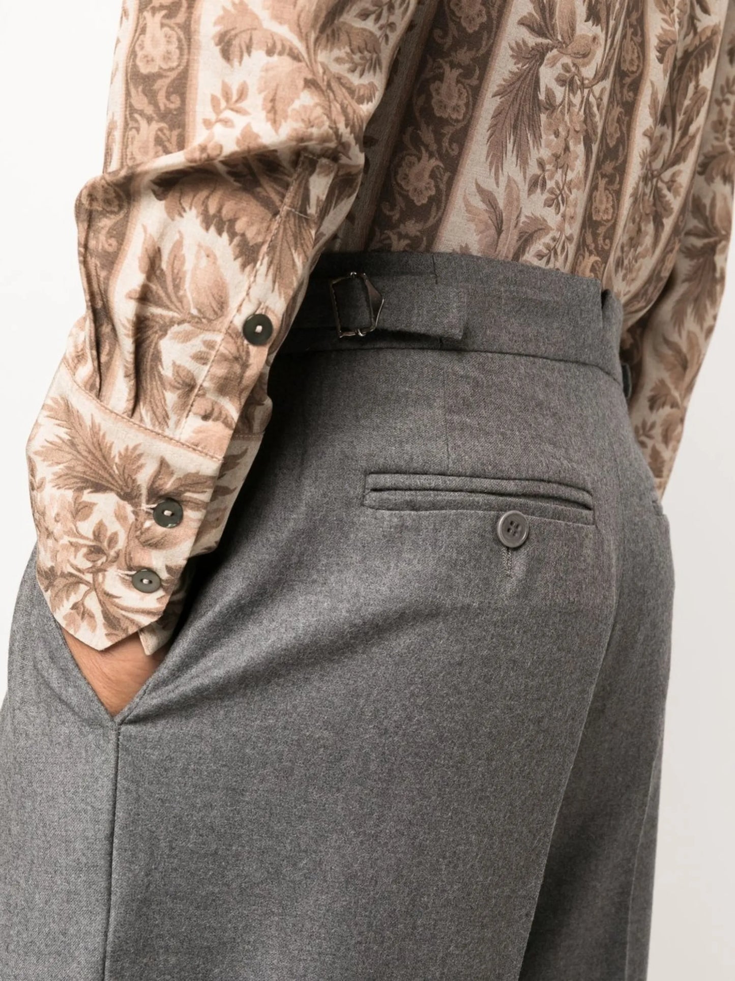 straight-leg wool trousers