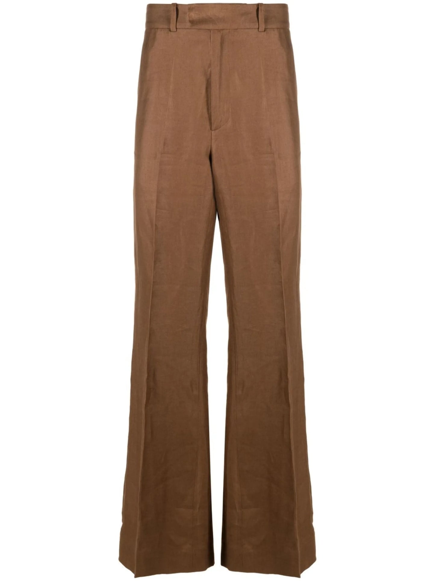 flared linen trousers