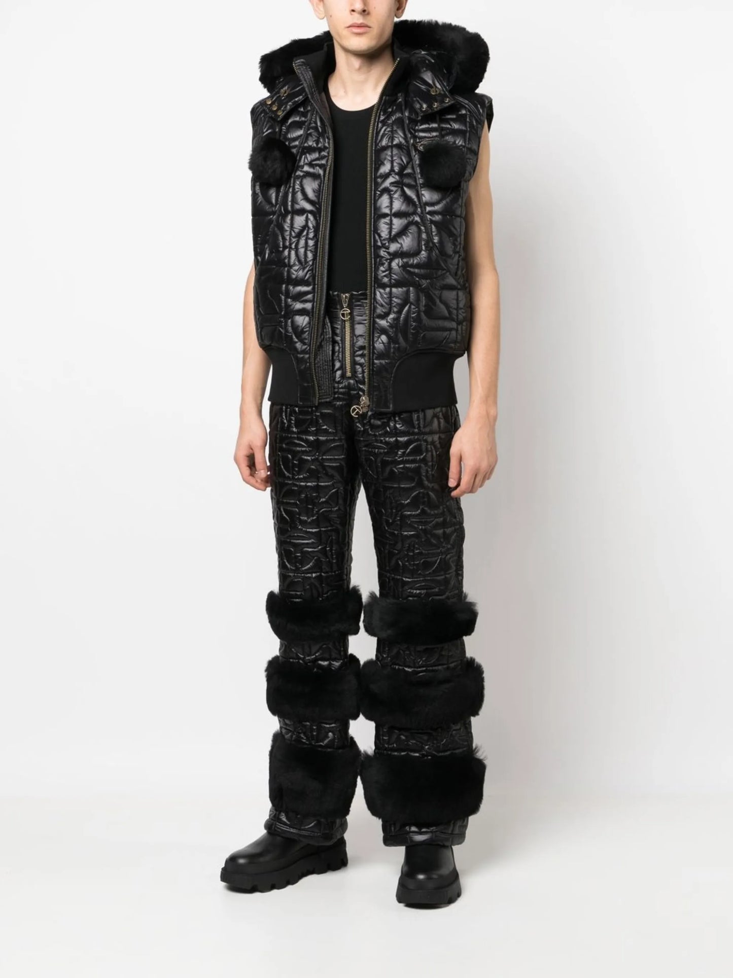 x Telfar quilted shearling trousers