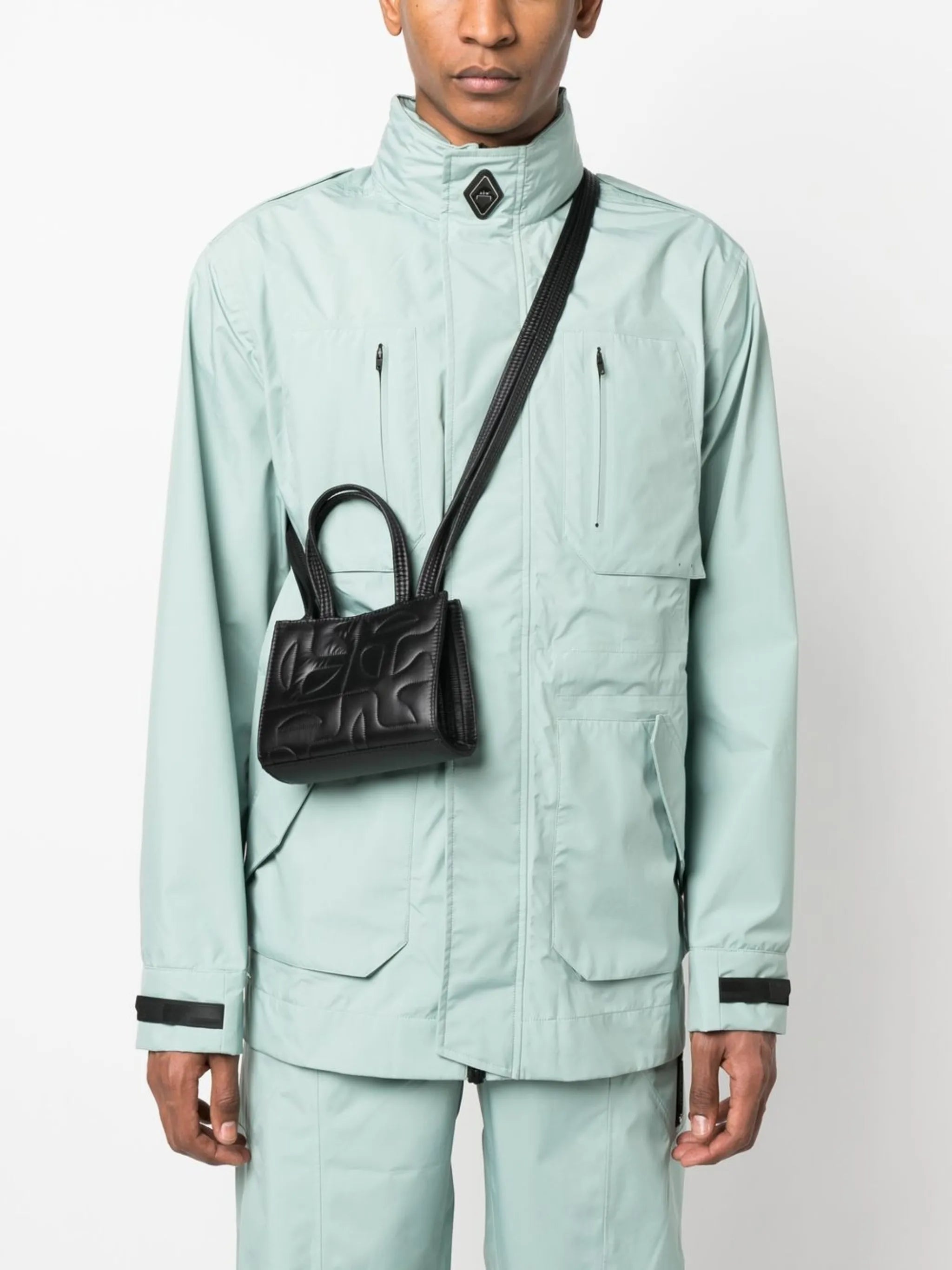 quilted-logo tote bag