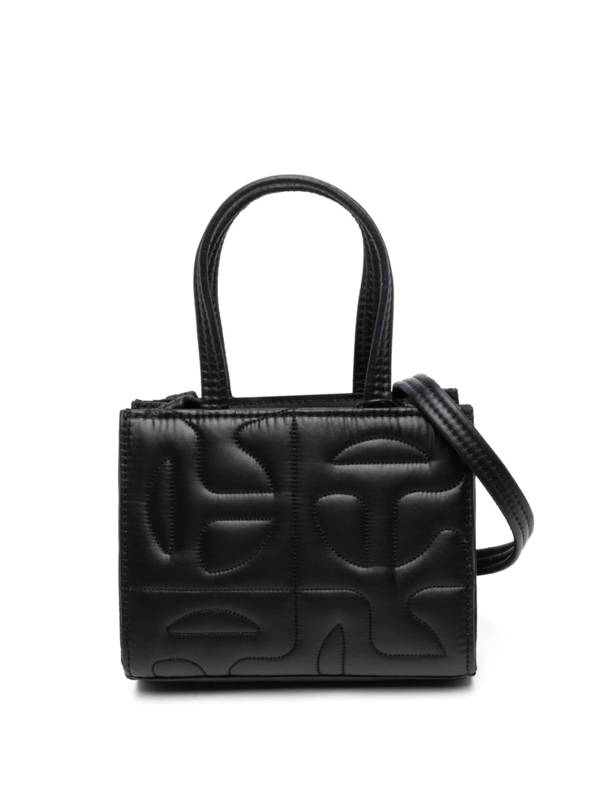quilted-logo tote bag