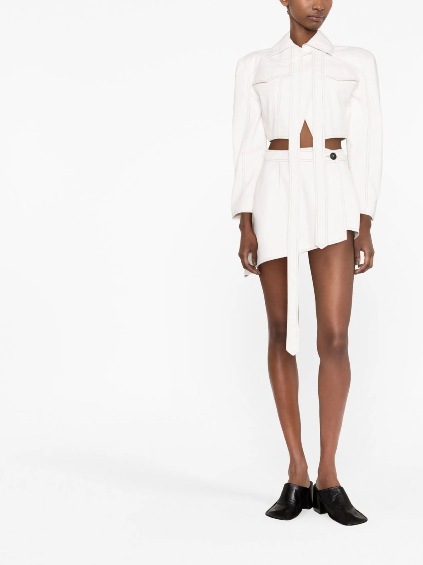 stitched cropped jacket