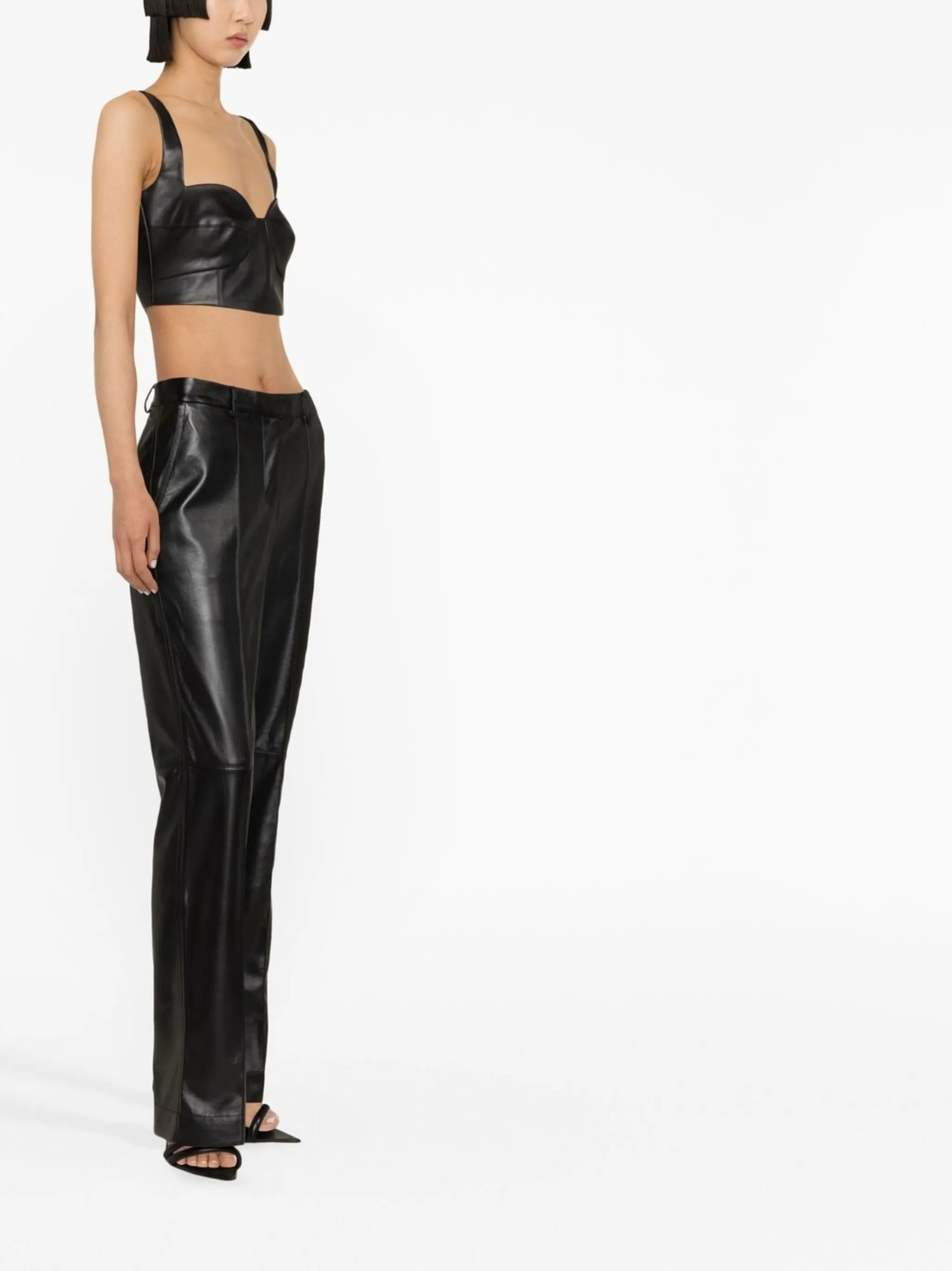 Eco Leather straight-leg trousers