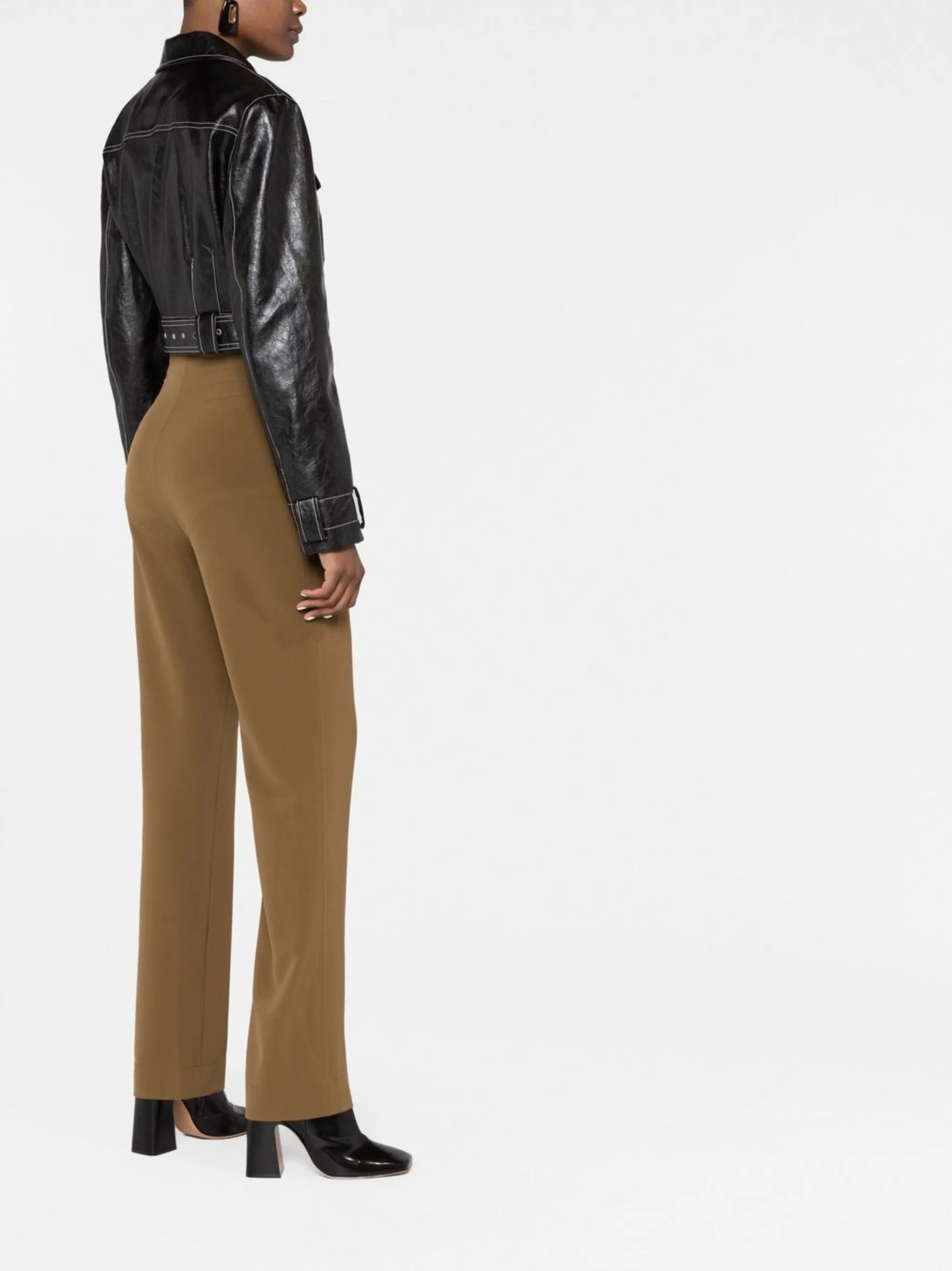 Stitched Faux Leather Jacket