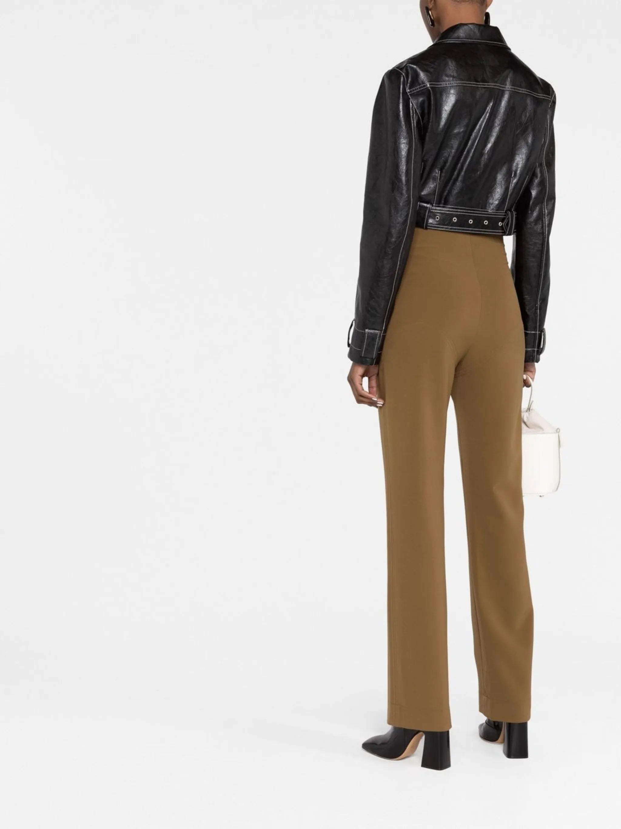 Stitched Faux Leather Jacket