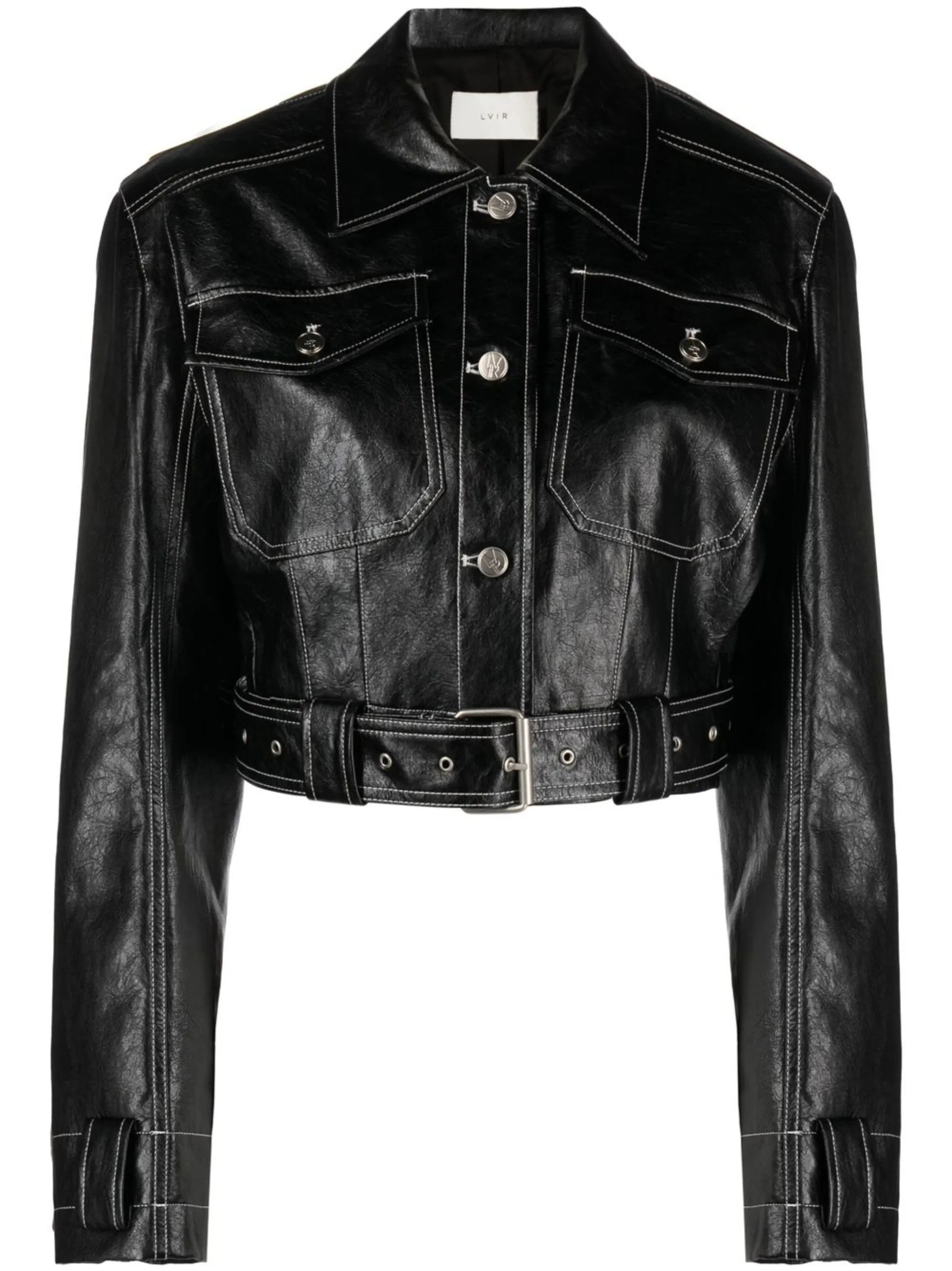 Stitched Faux Leather Jacket
