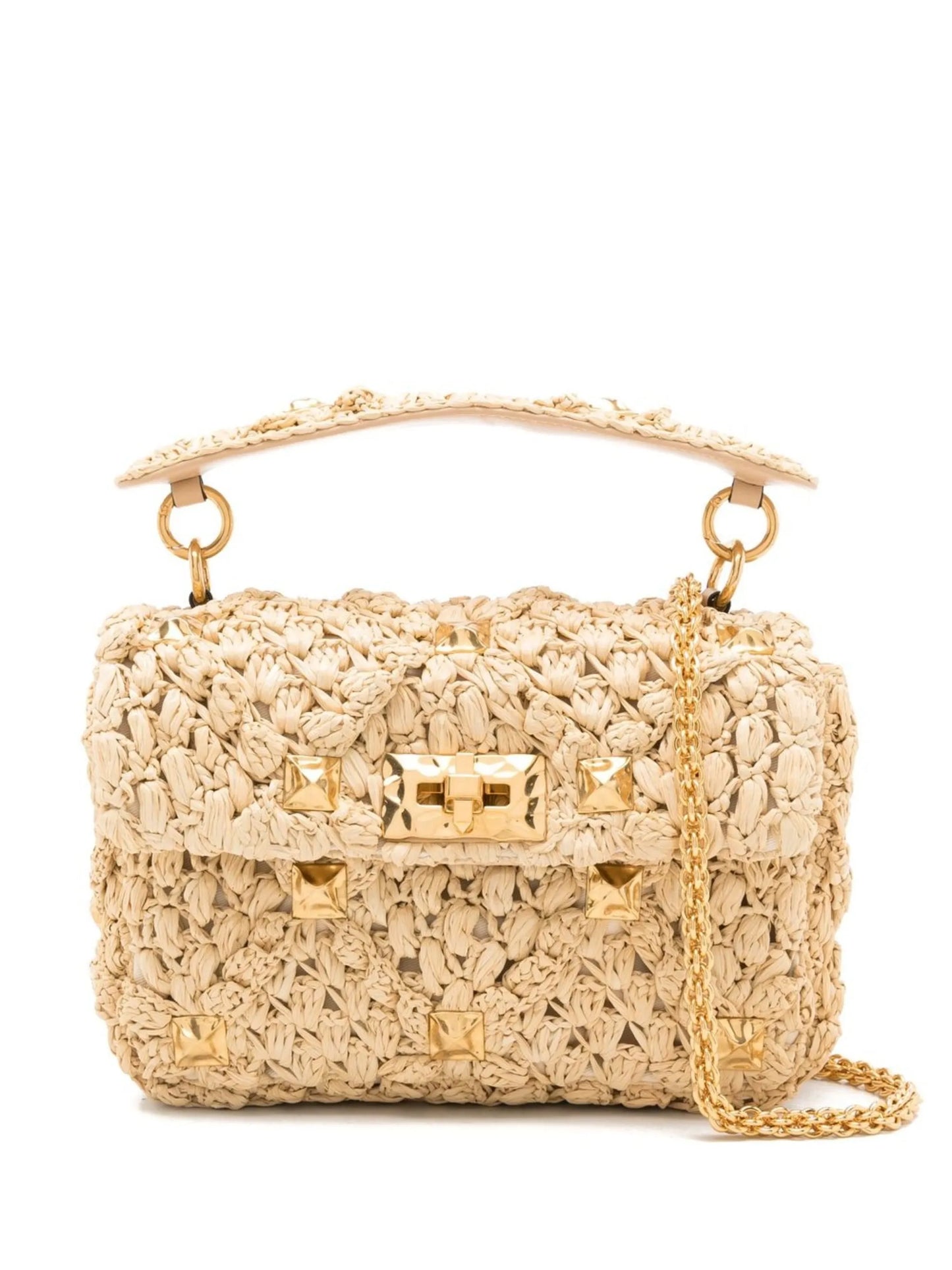 Roman Stud interwoven shoulder bag