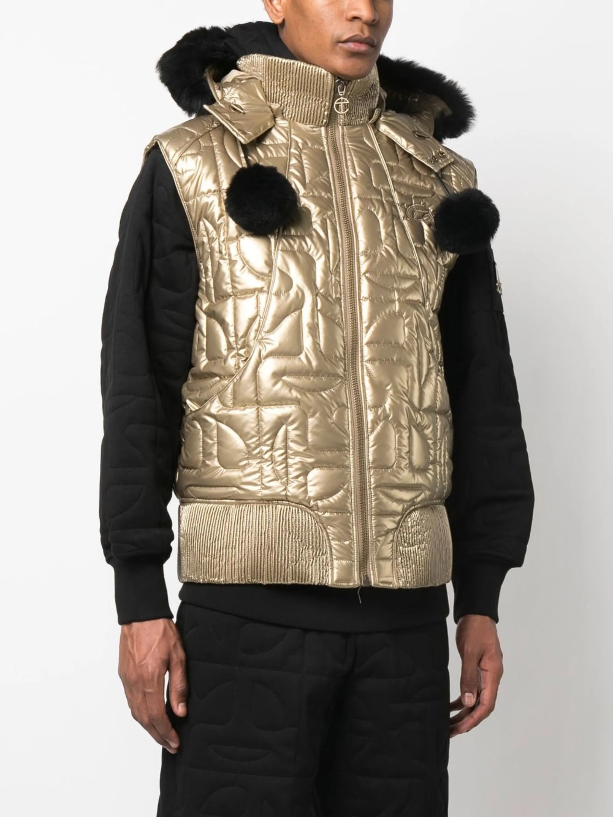 x Telfar metallic bomber waistcoat