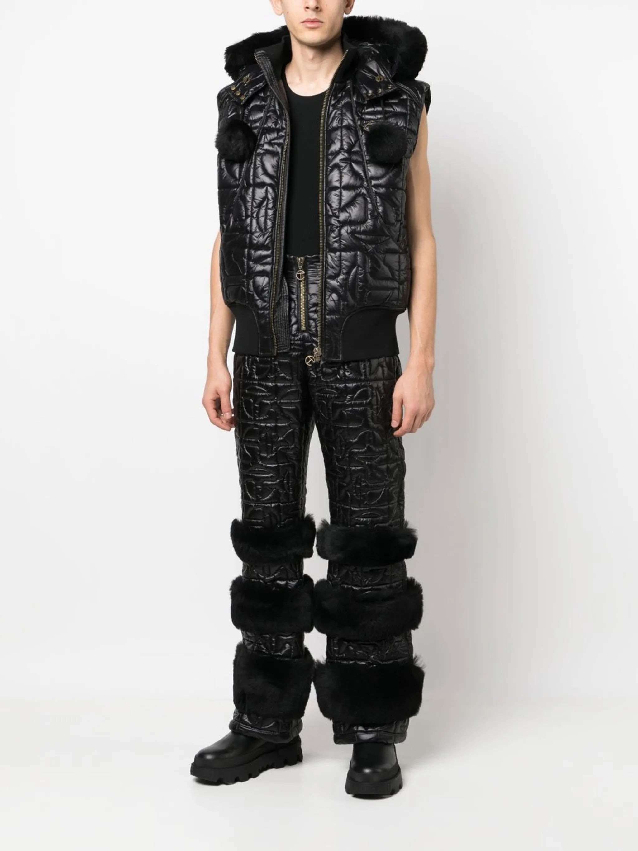 x Telfar quilted shearling gilet