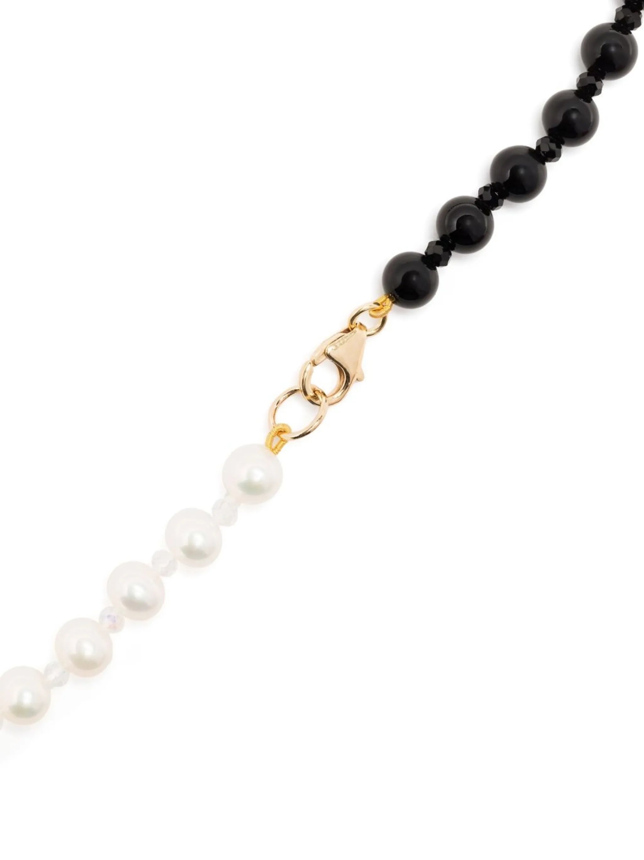 crystal-pendant pearl necklace